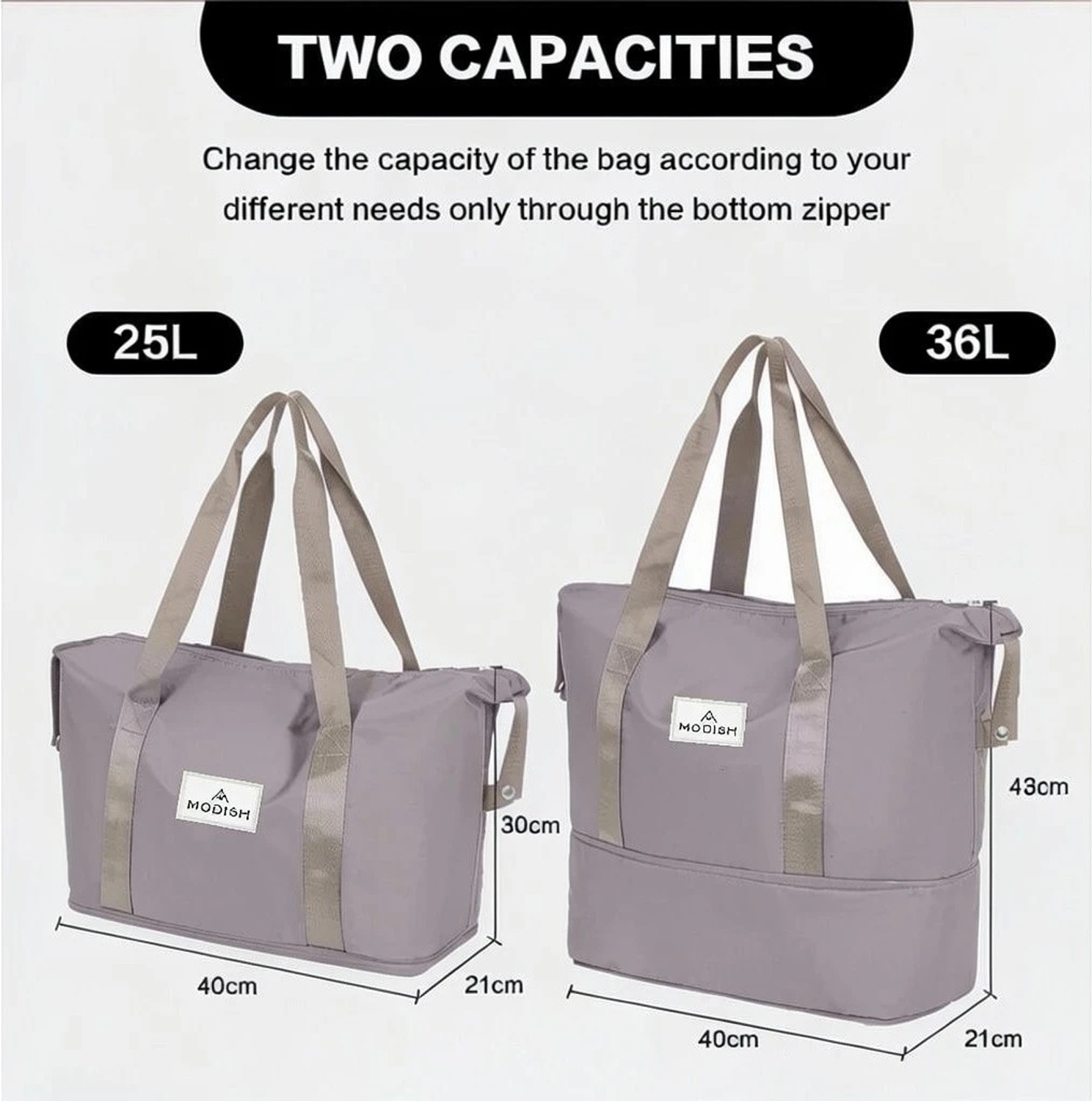 Image of MODISH (Expandable) Folding Travel Bag Waterproof Lightweight Handbag for Women Luggage Duffle Bags Gym Duffel Bag