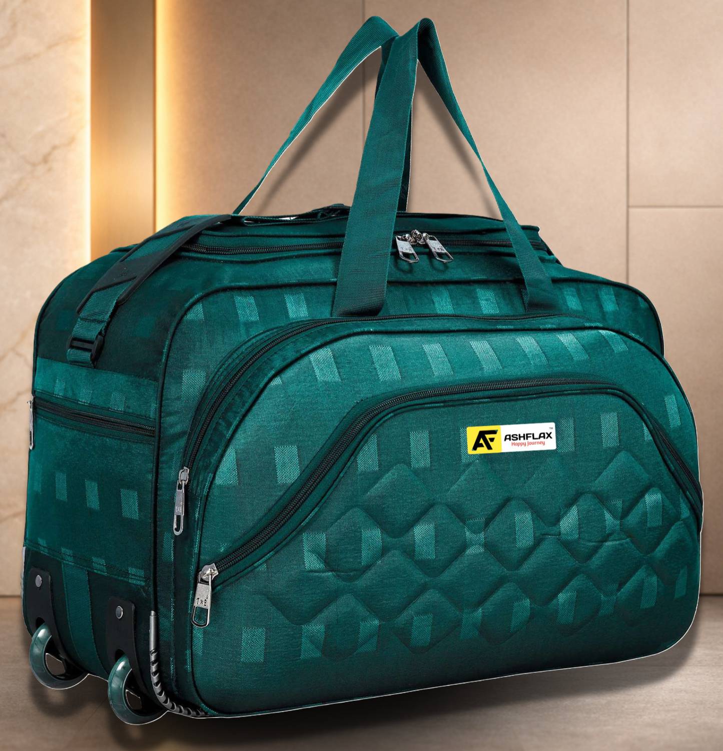 ASHFLAX 50L Strolley Duffle Bag - Luggage Bag for men & women with 2 wheeels Duffel With Wheels (Strolley)
