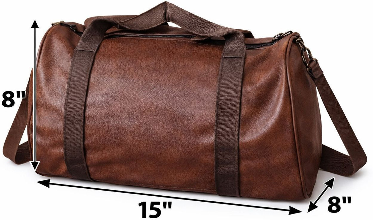 Image of Leatherette Duffle Bag Gym Duffel Bag