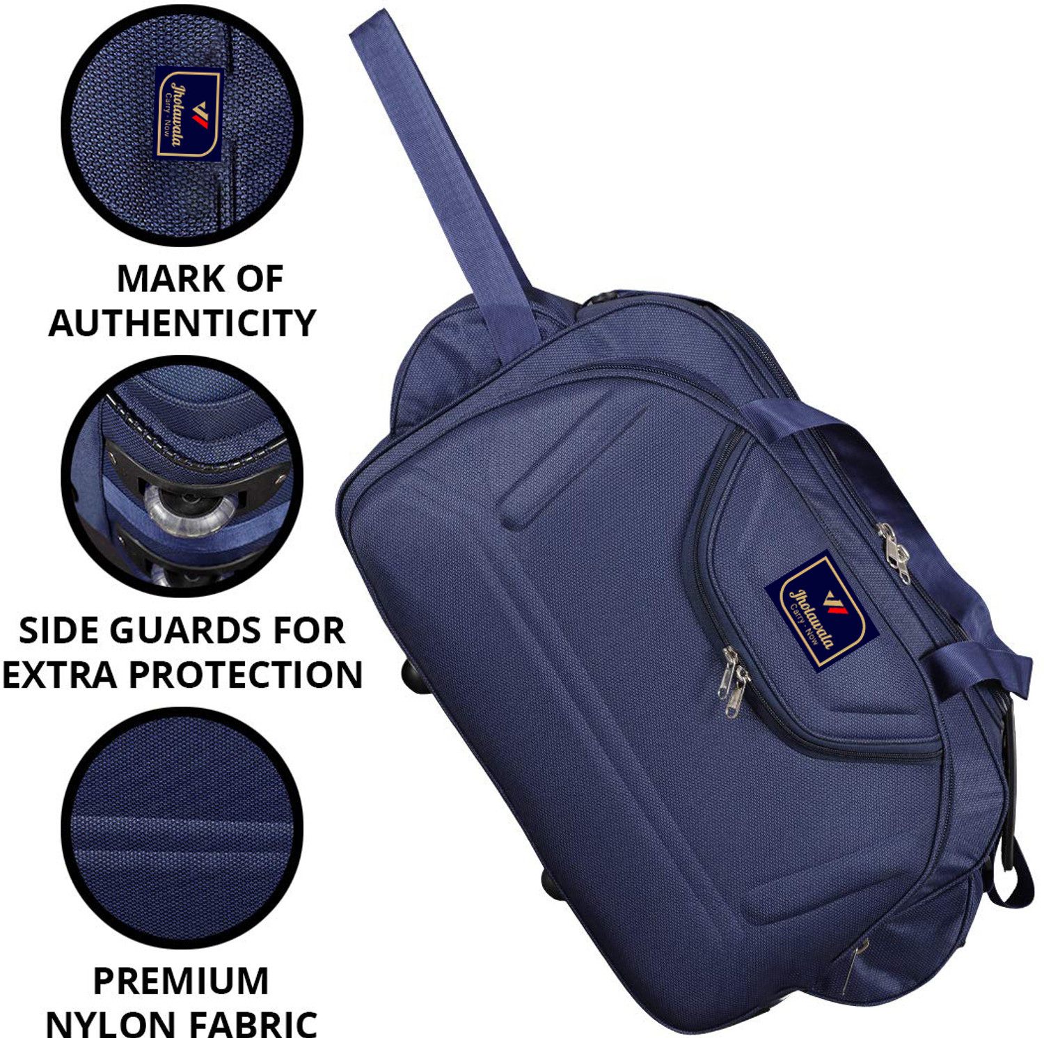 Image of Jholawala (Expandable) 61.9 L Premium quality Blue duffel bags Duffel With Wheels (Strolley)