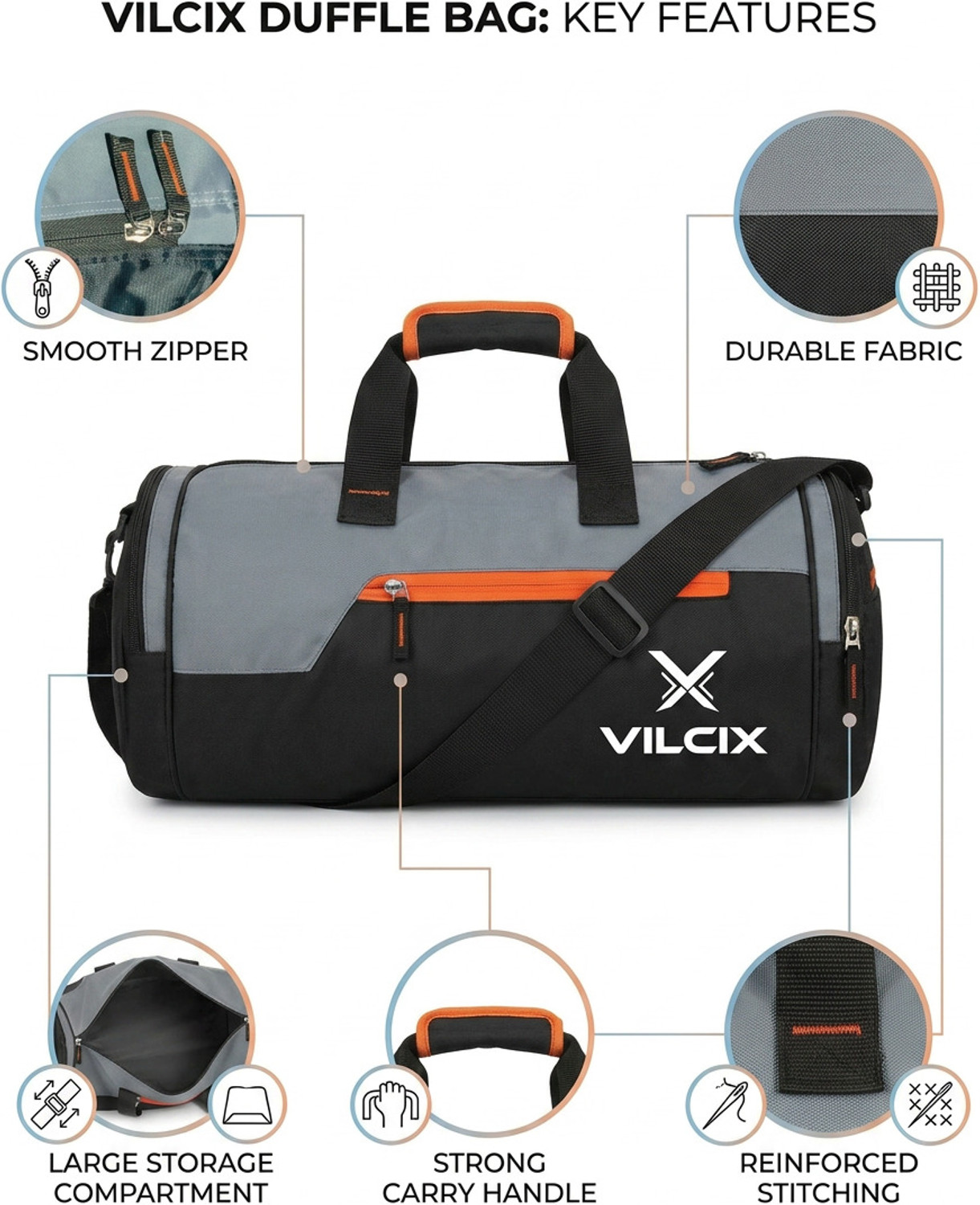 Image of Rango (Expandable) 29 L Hand Duffel Bag-Sports DUFFLE Bag-Tendy Men & Women Gym Bag Gym Duffel Bag