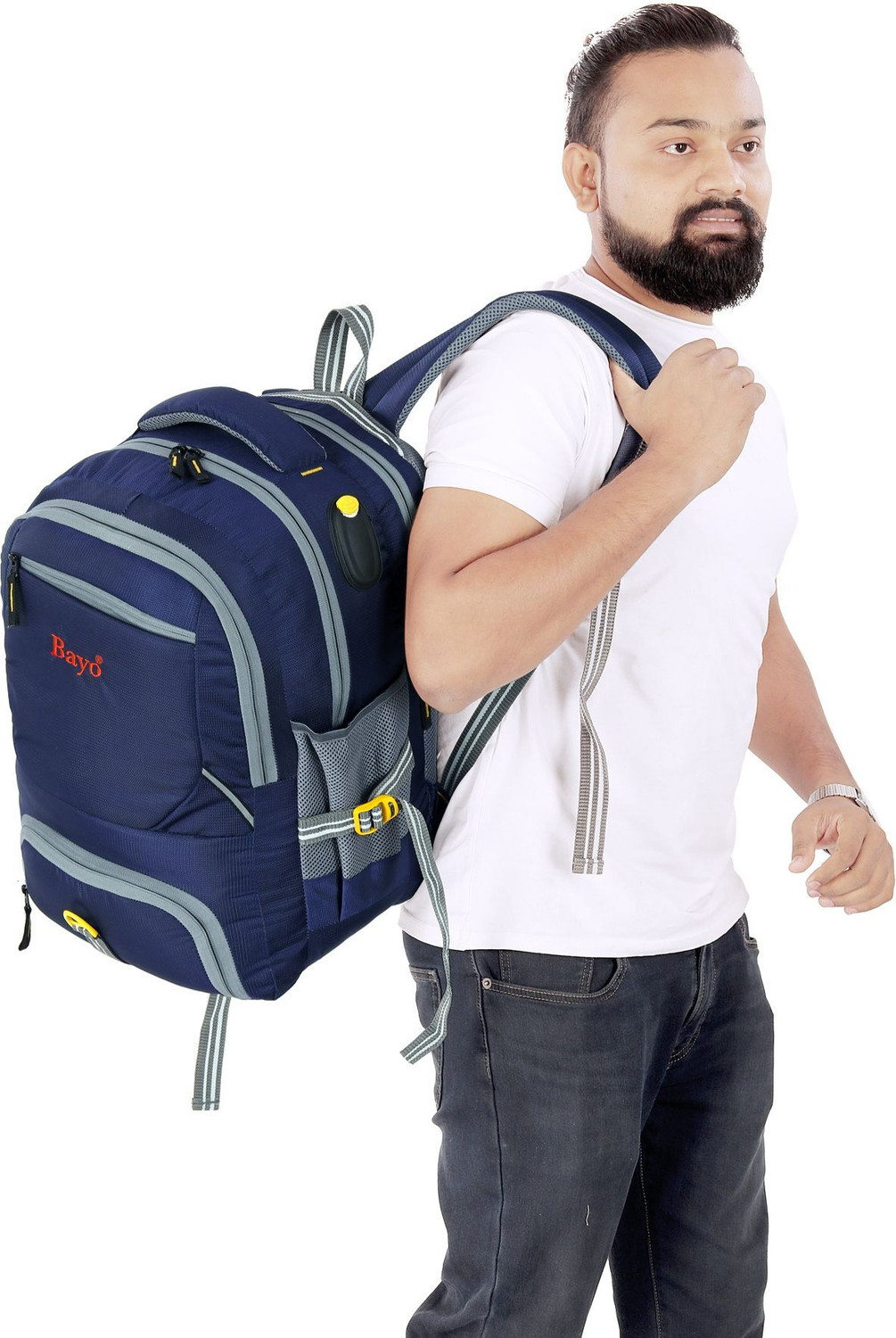 Image of Bayo Luggage Navy Blue Water Resistance School Collage Office picnic& Travel Backpack Duffel Without Wheels