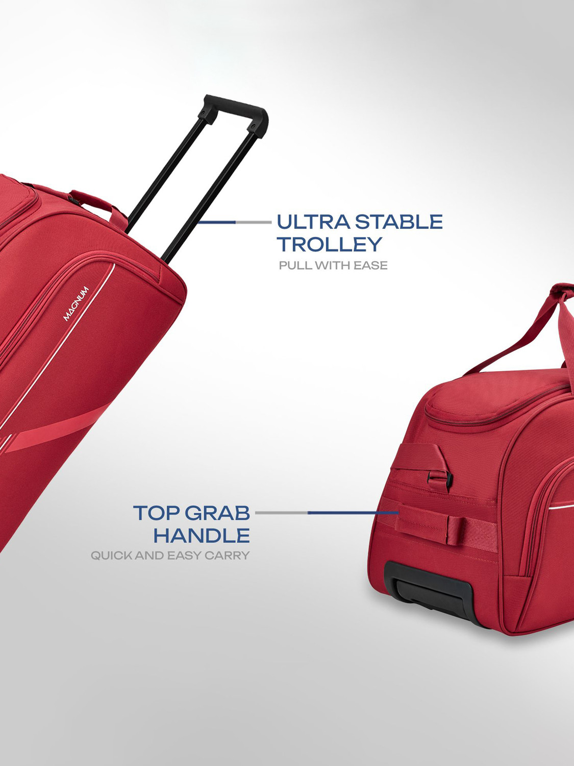Image of Magnum by Safari THRUST 66 RDFL RED Duffel With Wheels (Strolley)