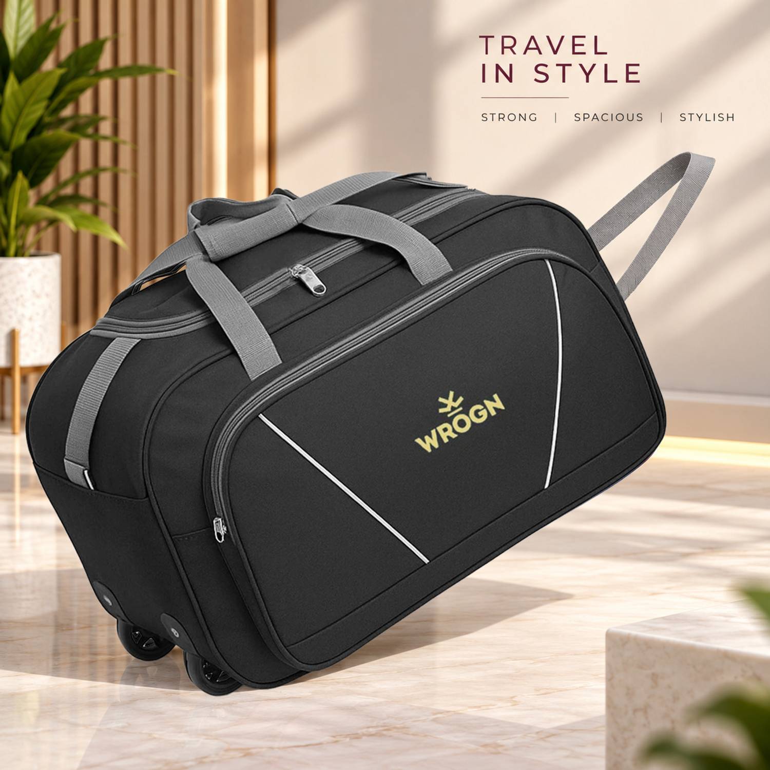 WROGN Premium 55L Unisex Laguauge Bag For Tour & Travel Duffel With Wheels (Strolley)