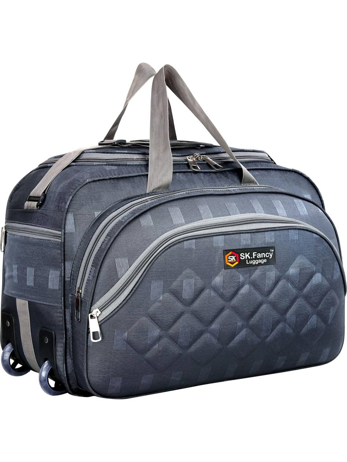SK Fancy Luggage (Expandable) A6-GRCHQ-WH Duffel With Wheels (Strolley)