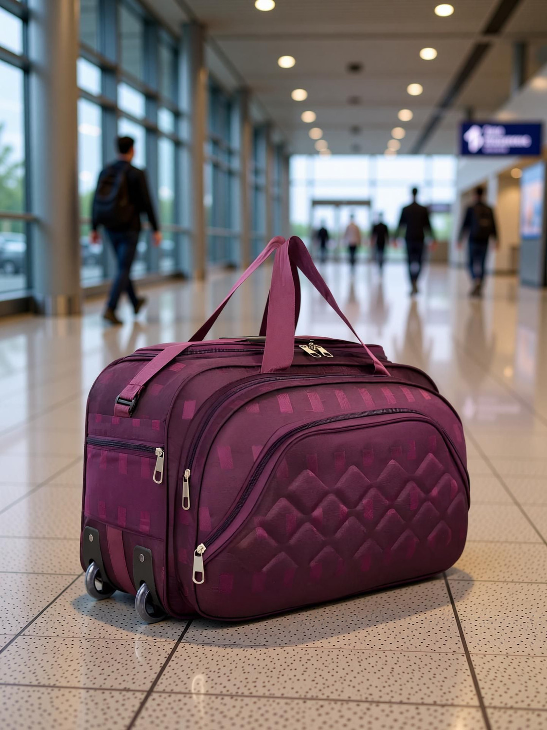 Image of KNSE (Expandable) Travel Duffle Bags Trolley Wheels Luggage Bag Duffel With Wheels (Strolley)