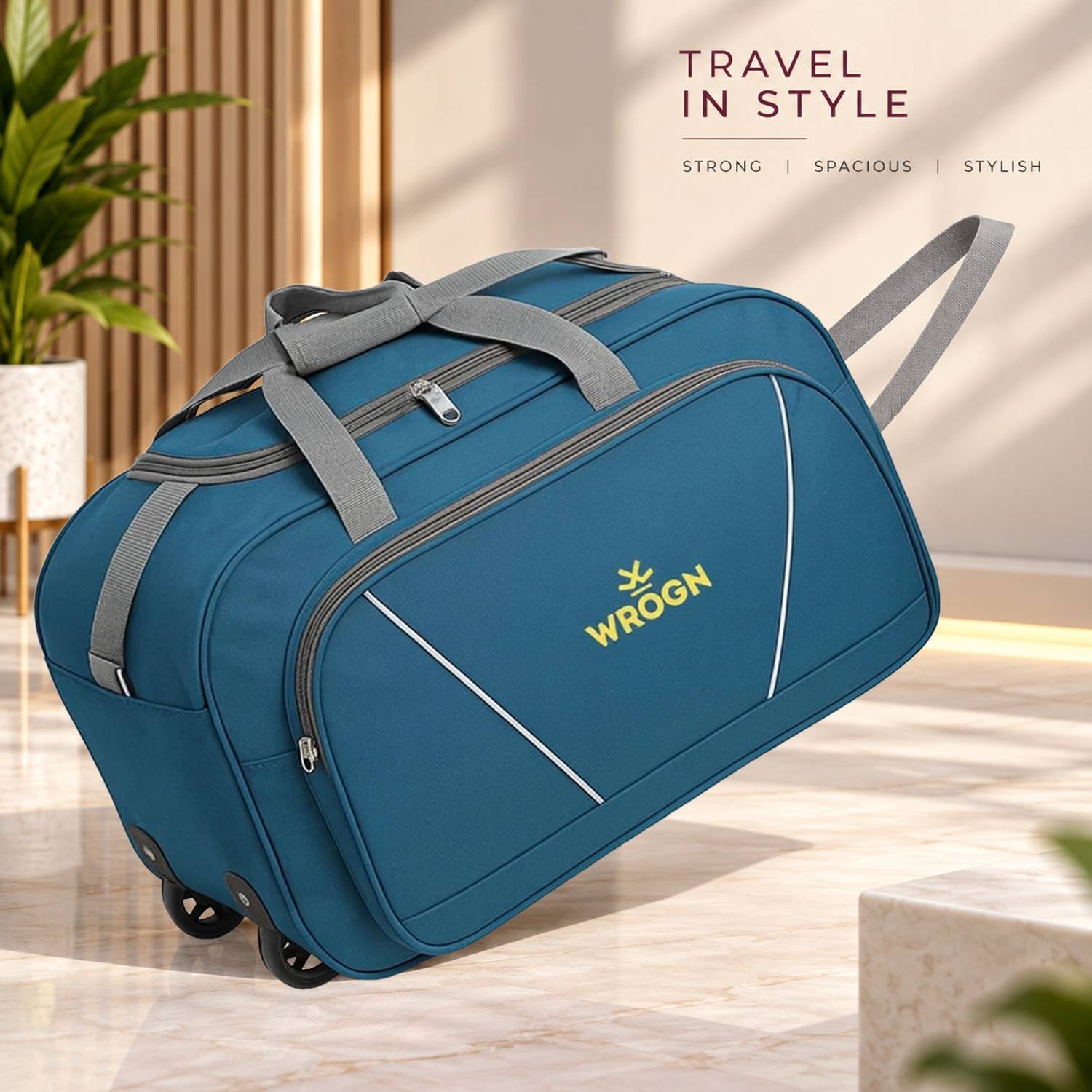 WROGN Premium 55L Unisex Laguauge Bag For Tour & Travel Duffel With Wheels (Strolley)