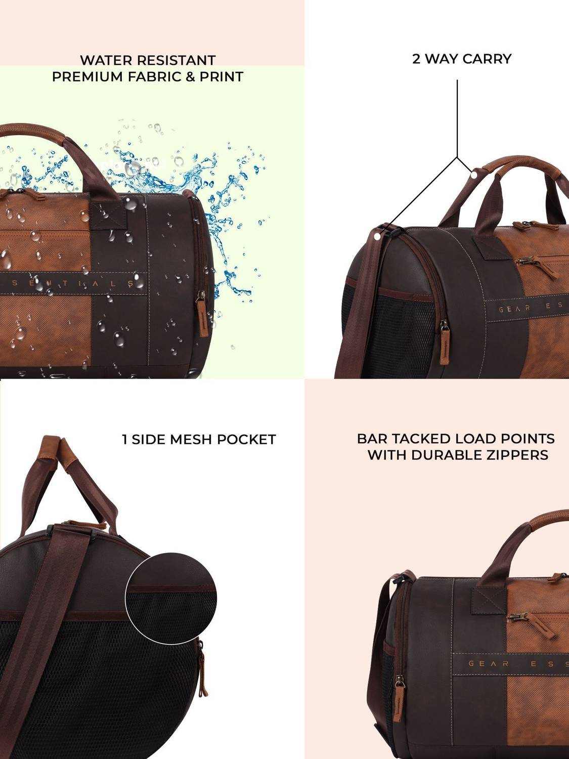 Gear Clubsport Gym Duffel Bag Brown - Image 5