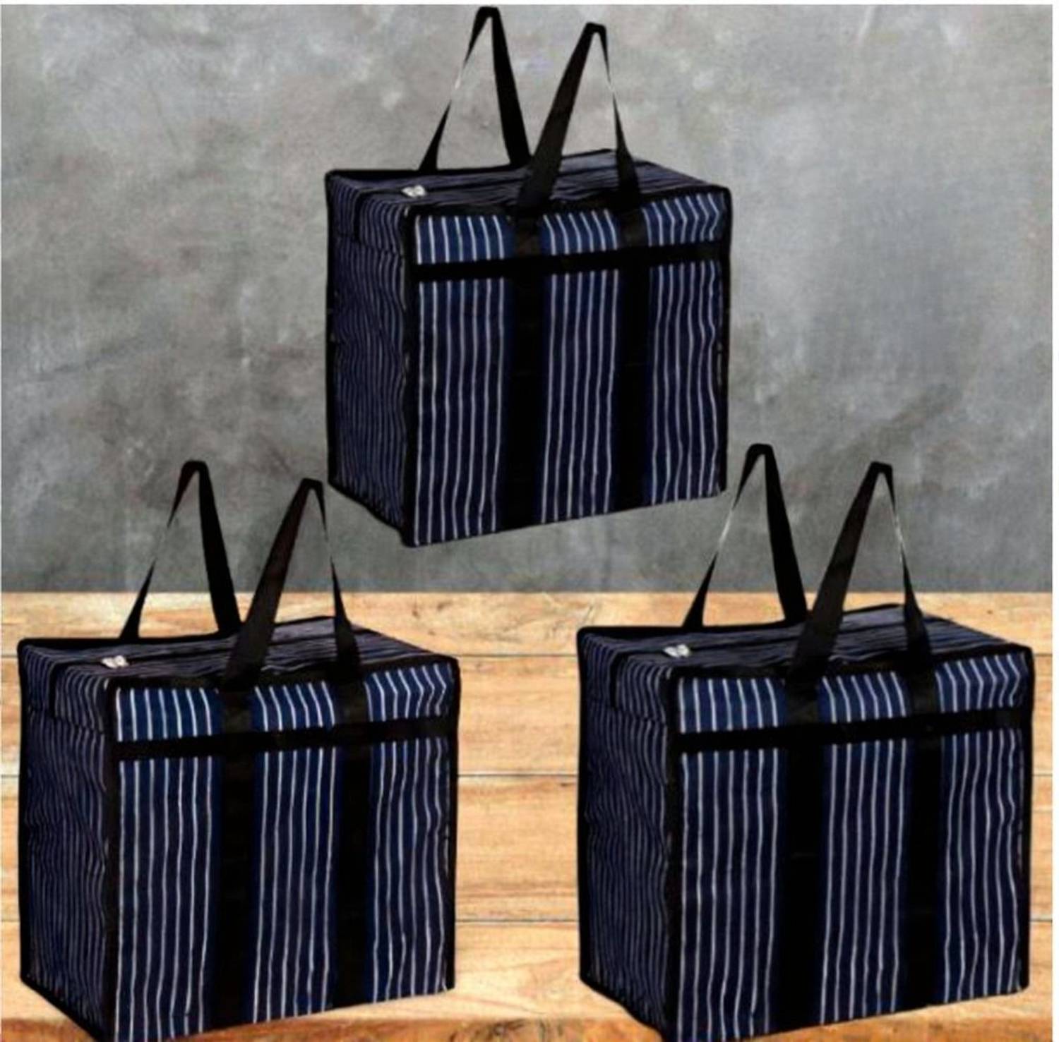 Akyiz (Expandable) Multipurpose Shopping Storage Grocery Vegetable Bag Covers Zip Large Pack Of 2 Duffel Without Wheels