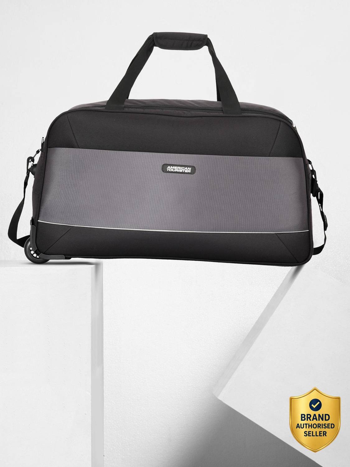AMERICAN TOURISTER POLER WHEEL DUFFLE 55CM BLACK Duffel With Wheels (Strolley)