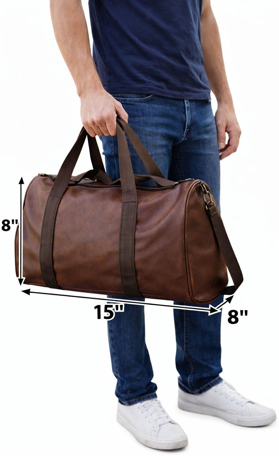 Image of Leatherette Duffle Bag Gym Duffel Bag