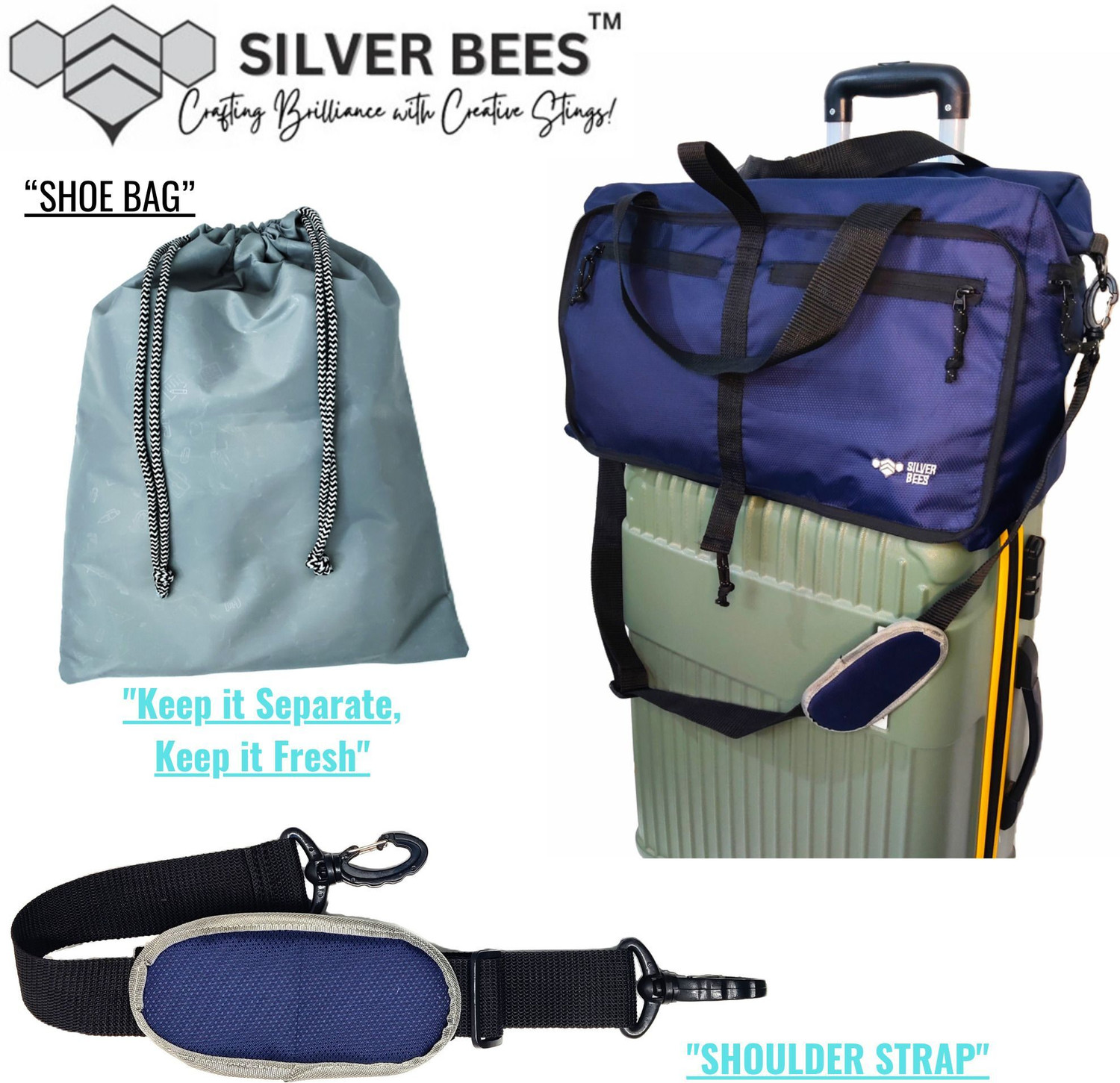 Image of SILVERBEES 50 L Hand Duffel Bag - SL FOLDABLE DUFFLE BAG - Blue - Large Capacity
