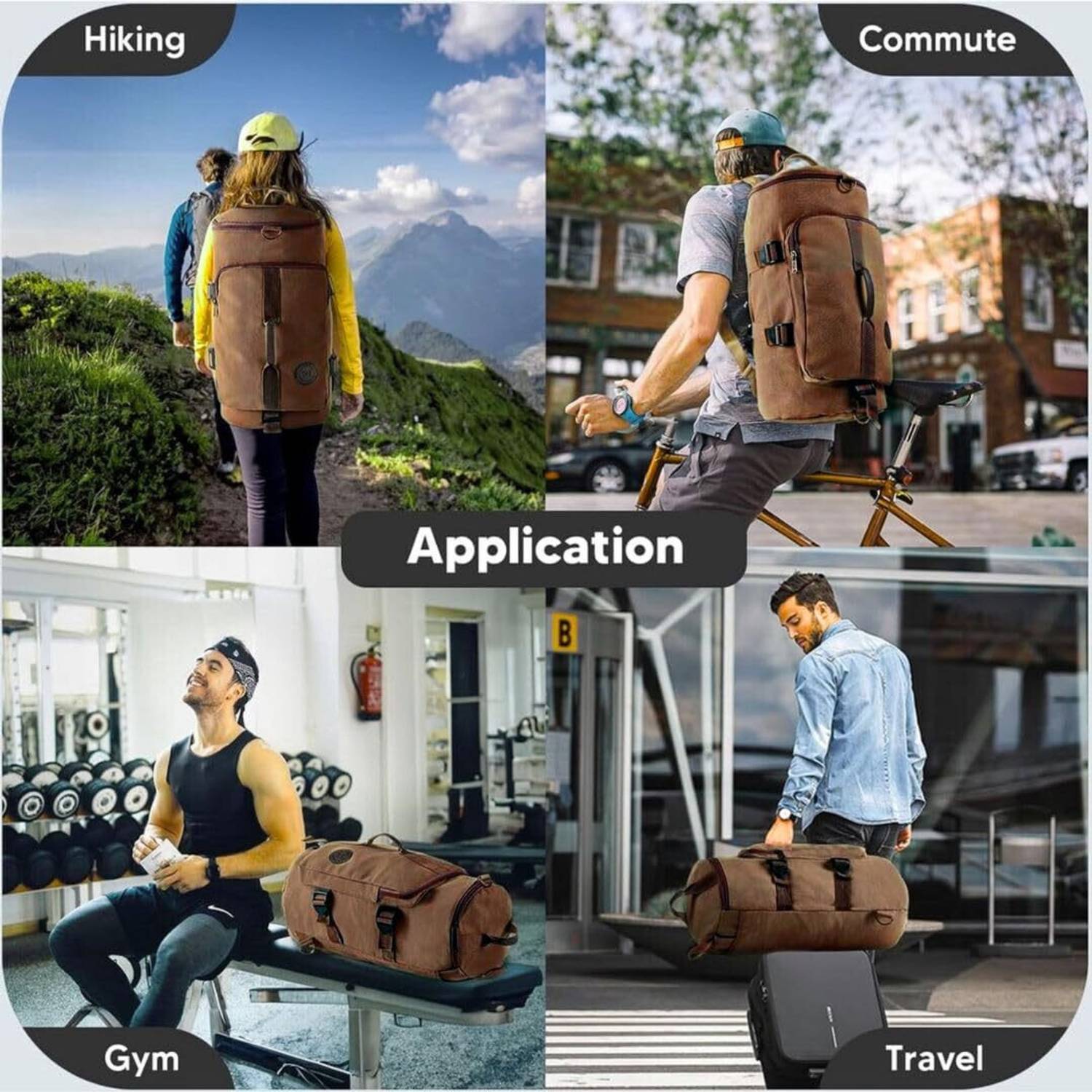 KARRIER Brown Gym Duffel Bag - Image 5