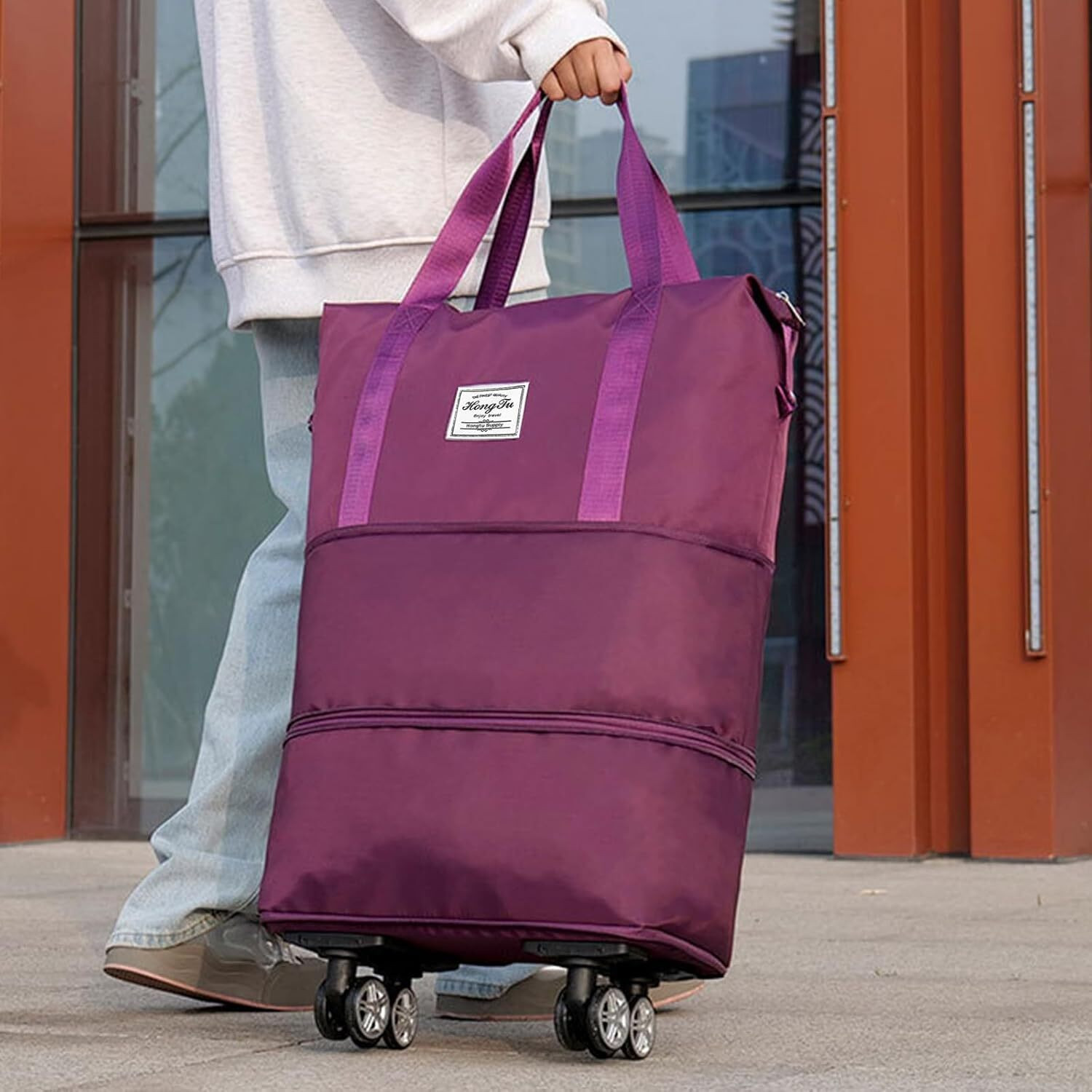 Image of MANIYA ENTERPRISE (Expandable) Duffel Trolley Bags for Travel,Luggage Bags for Travel,Rolling Duffle Bag Duffel With Wheels (Strolley)