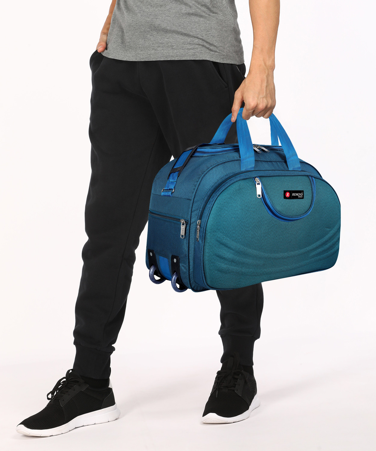 Image of Rengvo Bags (Expandable) 45 liters Waterproof Travelling Luggage Travel Bag Lightweight Duffel With Wheels (Strolley)
