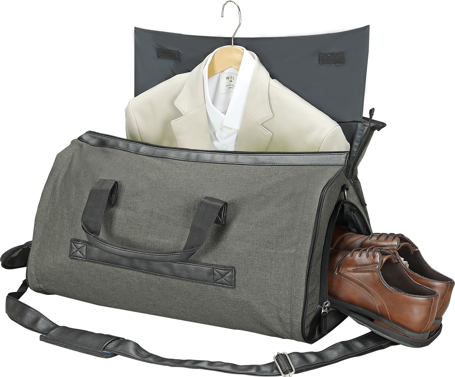 Image of CARLTON LONDON FoldAll-Hanging Suit Convertible Large Duffle Bag Duffel Without Wheels
