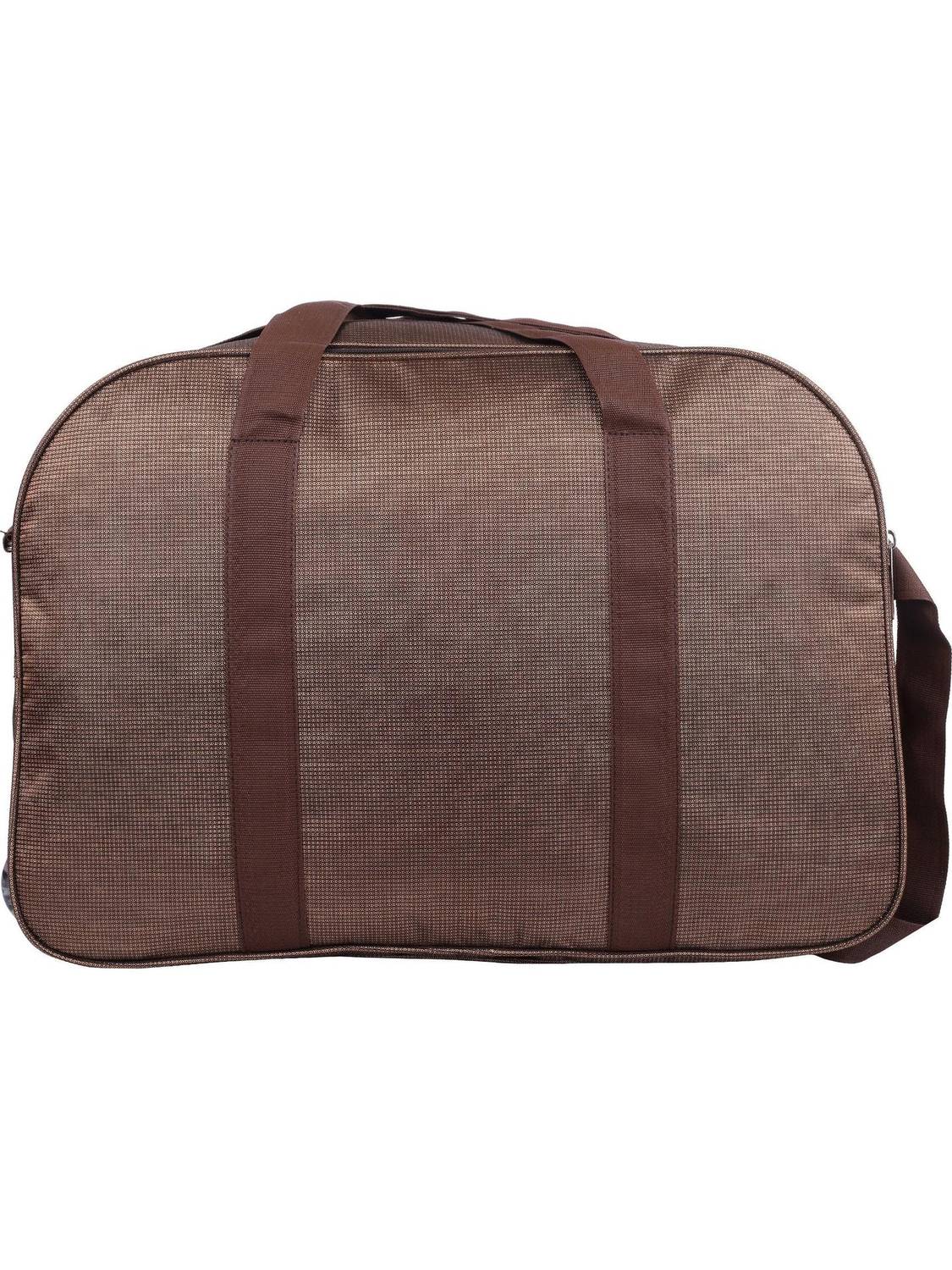 Airish (Expandable) (Expandable) Waterproof Polyester Lightweight 50 L Luggage Travel Duffel Bag with 2 Wheels Travel Duffel Bag (brown] Duffel With Wheels (Strolley)