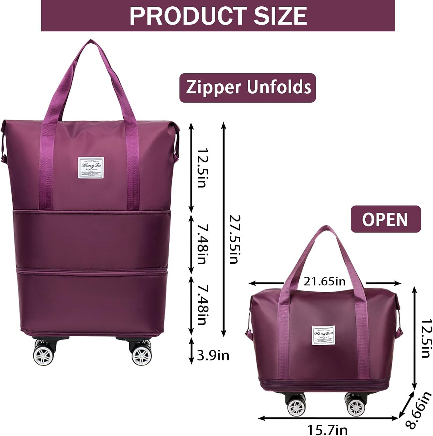 Image of MANIYA ENTERPRISE (Expandable) Duffel Trolley Bags for Travel,Luggage Bags for Travel,Rolling Duffle Bag Duffel With Wheels (Strolley)