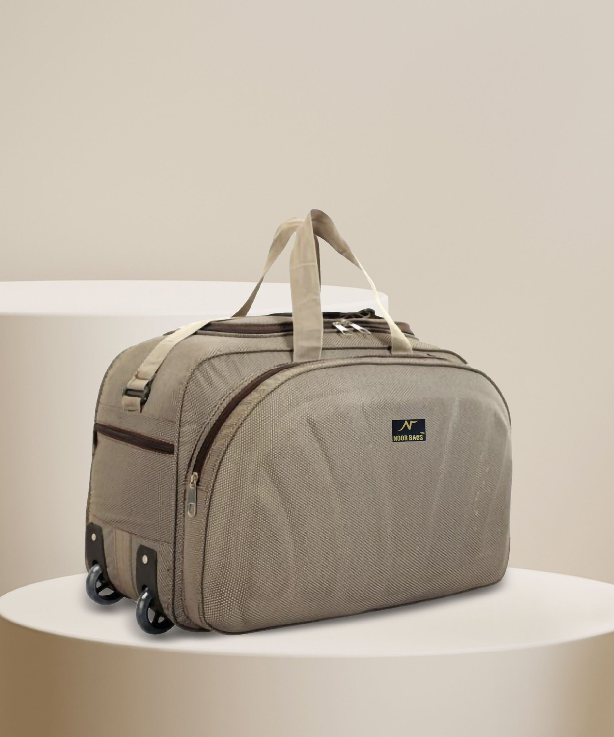 Image of Noor B (Expandable) 60L Strolley Duffel Bag - Fabric Travel Bags for Men and Women - Large Capacity Duffel With Wheels (Strolley)