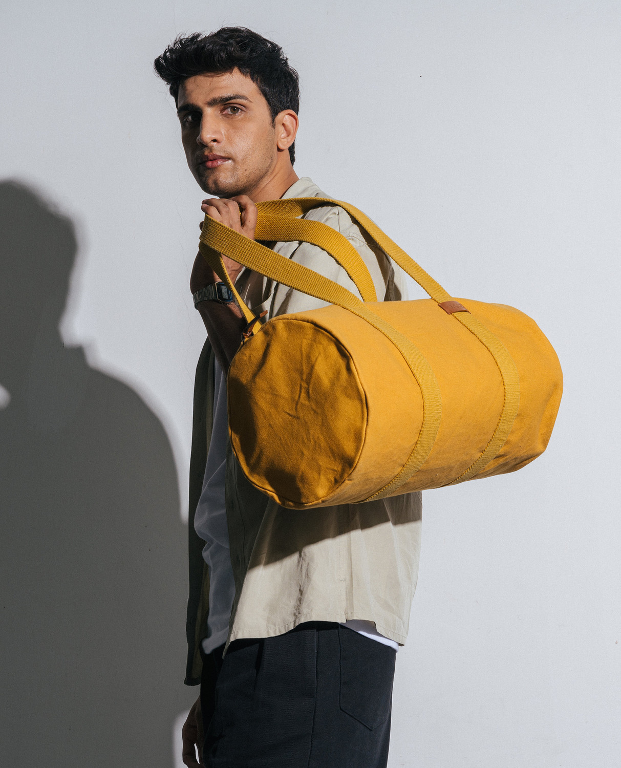 Image of DailyObjects Mustard Swing Duffle Bag Gym Duffel Bag