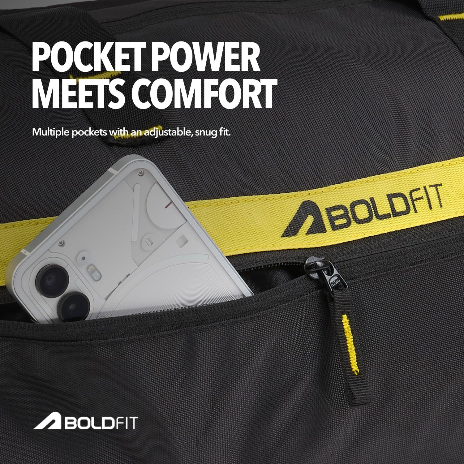 Image of BOLDFIT (Expandable) Gym Duffel Bag Waterproof Travel Bag with Multiple Compartments for Men & Women Gym Duffel Bag