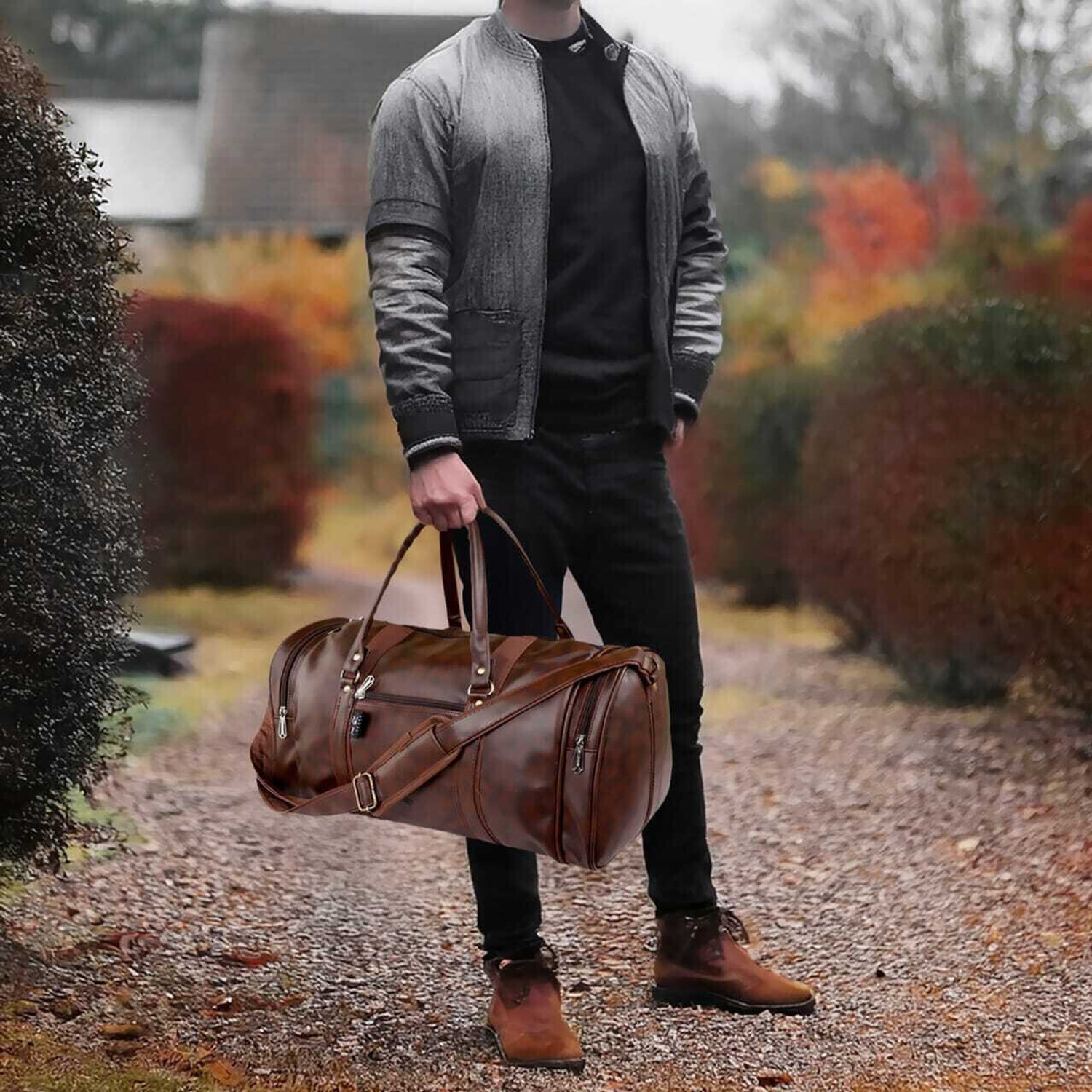 Image of Wakins 54 L Duffle bag- duffle travel luggage bag- brown colour -large capacity Gym Duffel Bag