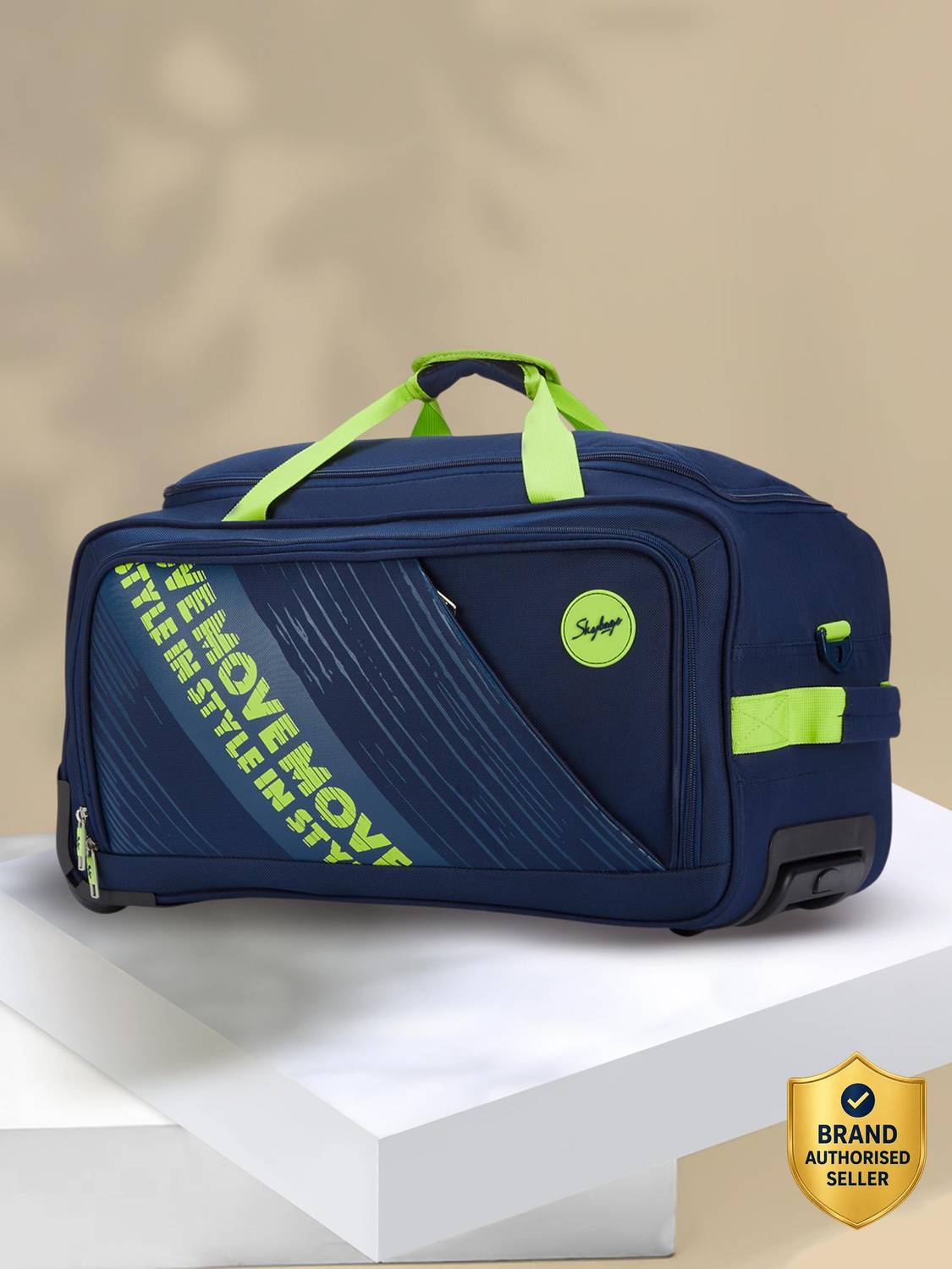 SKYBAGS Glam - 55 Travel Bags/Duffle Bag - Blue & Green Duffel With Wheels (Strolley)
