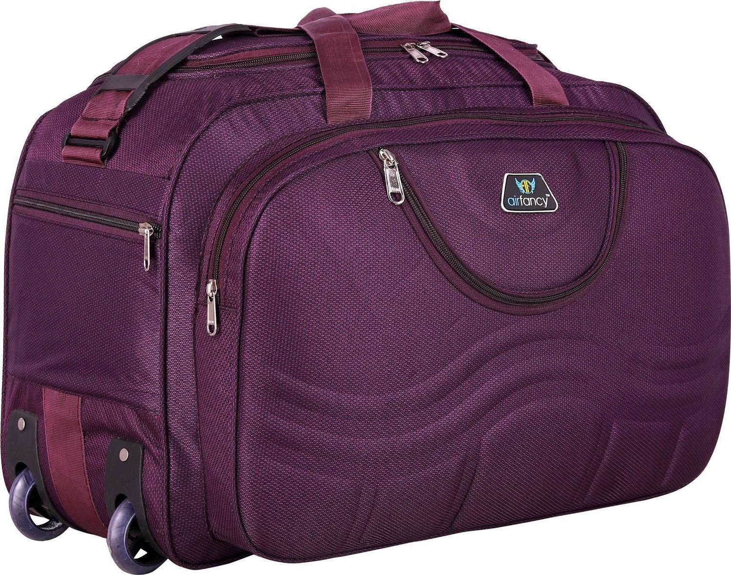 Airfancy (Expandable) Duffel Travel Bag For Men and Women With Wheels-Purple Duffel With Wheels (Strolley)