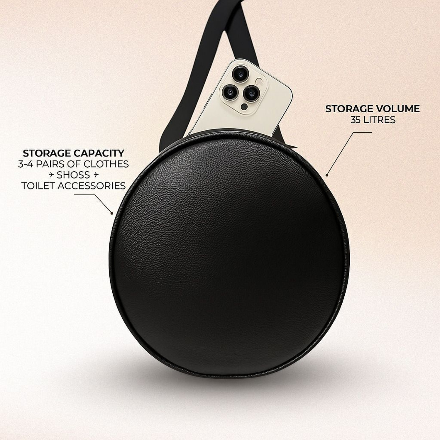 Image of Black Dot Leather Gym Bag, Hand Duffle Bag, Shoulder Bag Gym Duffel Bag