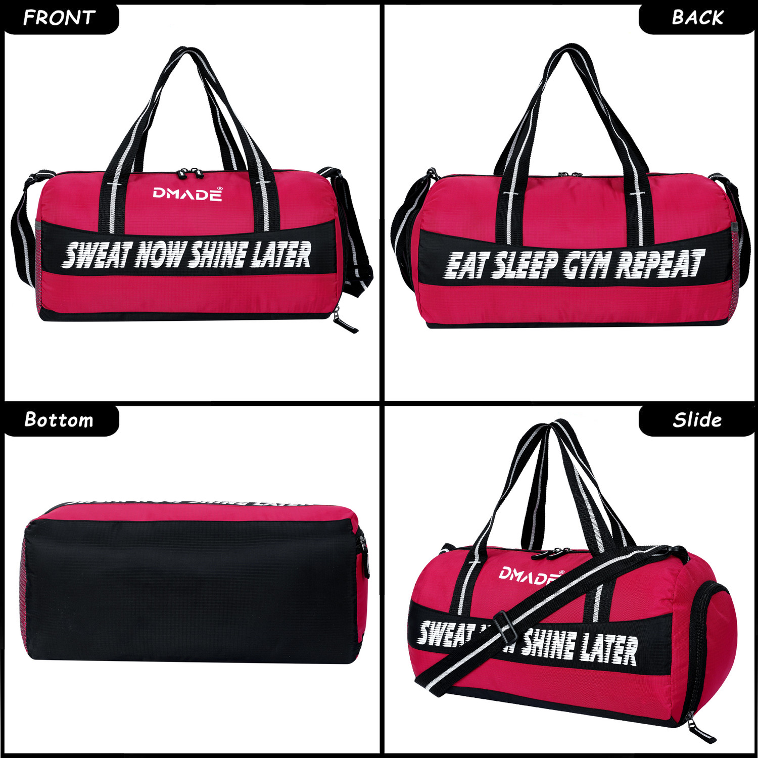 Image of Dmade Gym Bag With Separate Shoe Compartment Unisex Kit Bag Gym Duffel Bag