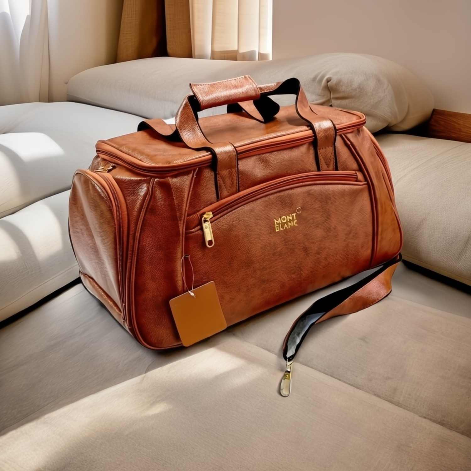 Image of Haya Travels Druffle Bags (TAN) Duffel Without Wheels