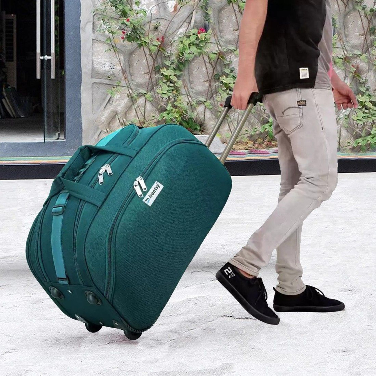 Image of FLEXY (Expandable) 24 inch Travel Duffle Trolley Bag Luggage Cabin Waterproof Duffel With Wheels (Strolley)