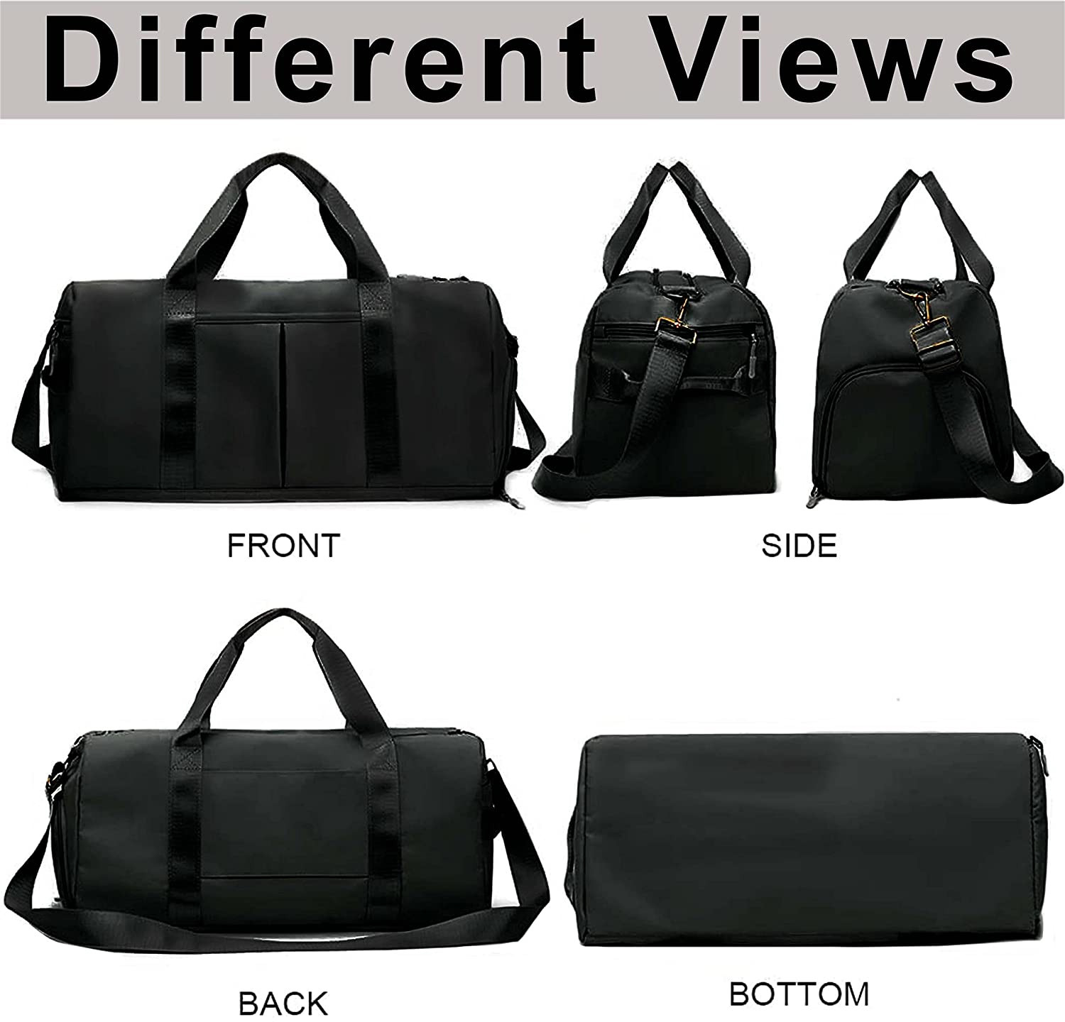 Image of STORITE Foldable Travel Duffle Bag, Sports Gym Shoulder Handbag Duffel Without Wheels