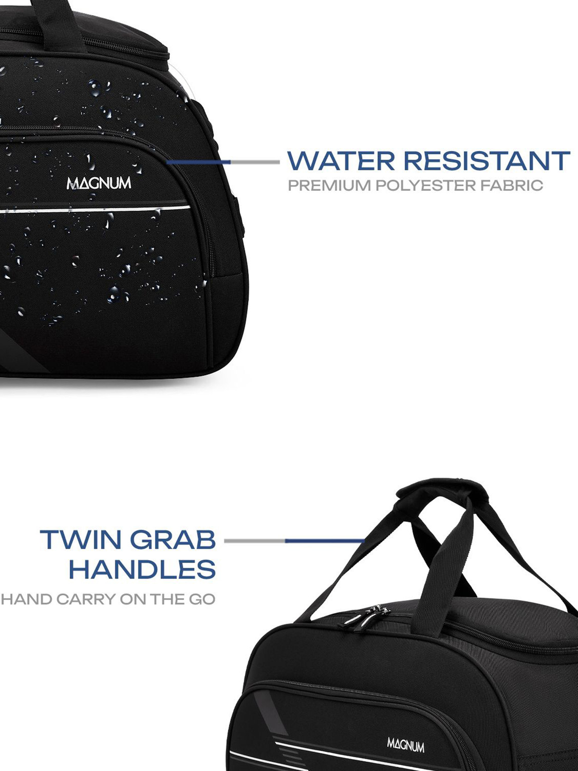 Image of Magnum by Safari THRUST 57 RDFL BLACK Duffel With Wheels (Strolley)