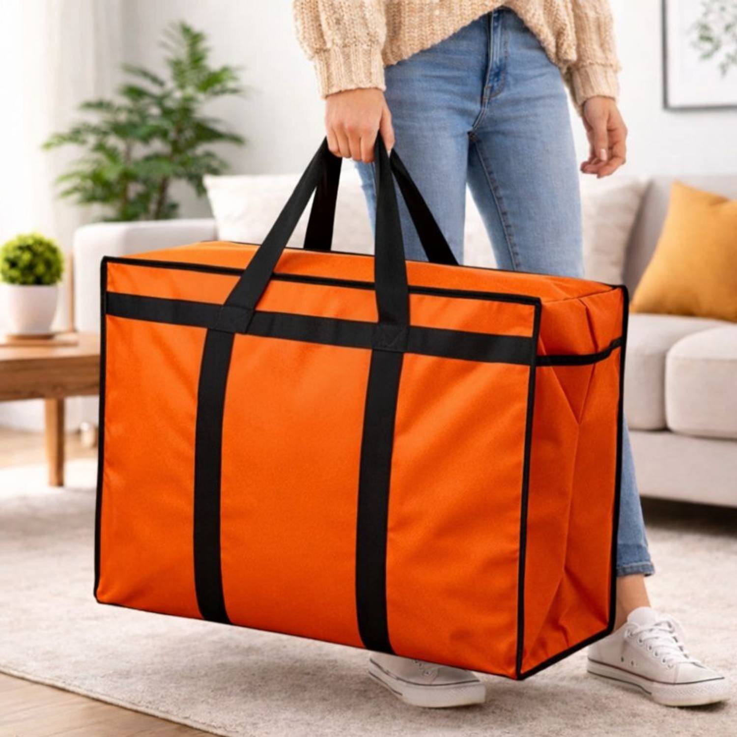 BAZERA (Expandable) Denim bag Large Size Organizer fabric bag Duffel Without Wheels
