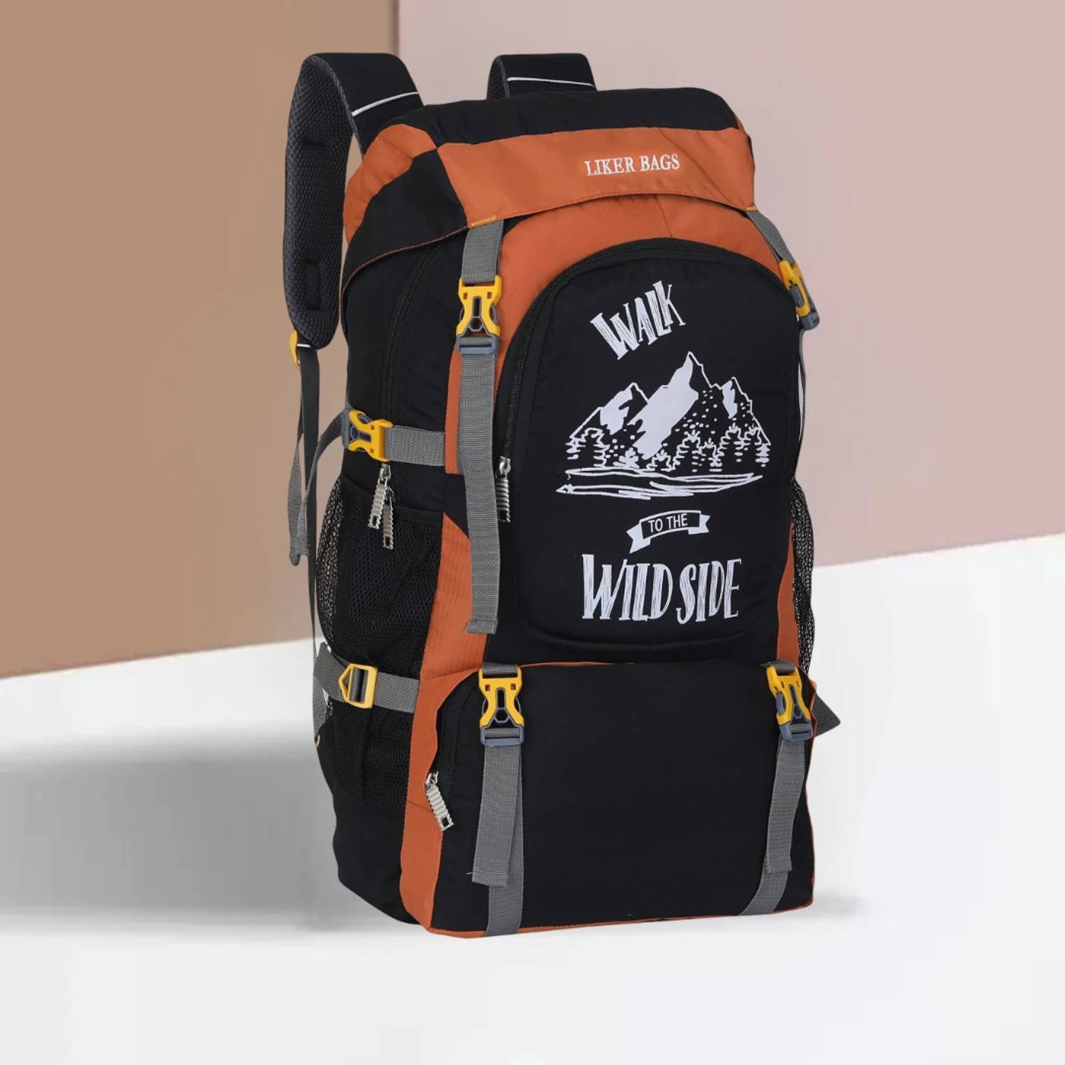 LIKER BAG (Expandable) 65-L Travel Backpack For Outdoor Sport Hiking Trekking Bag Camping Rucksack Duffel Without Wheels