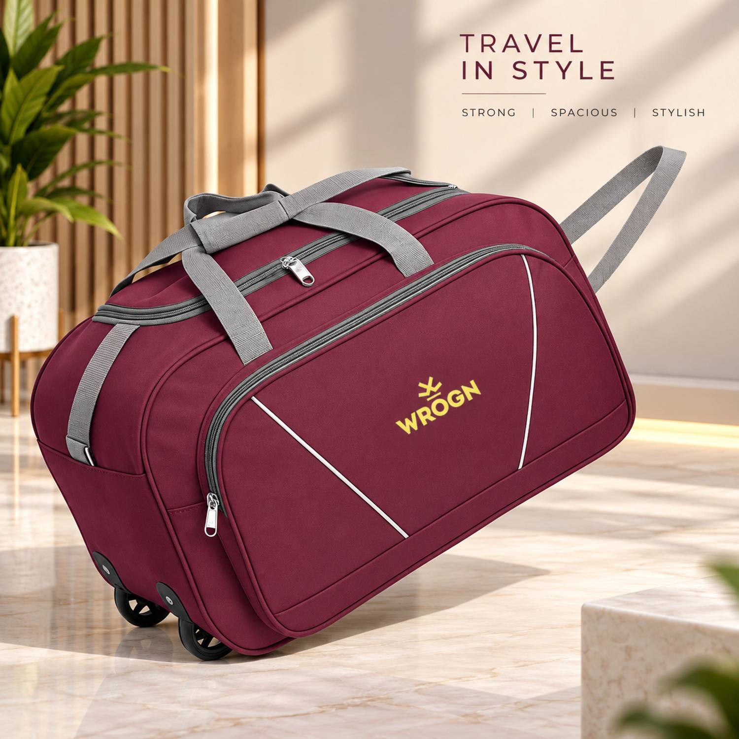 WROGN Premium Unisex Laguauge Bag For Tour & Travel Duffel With Wheels (Strolley)