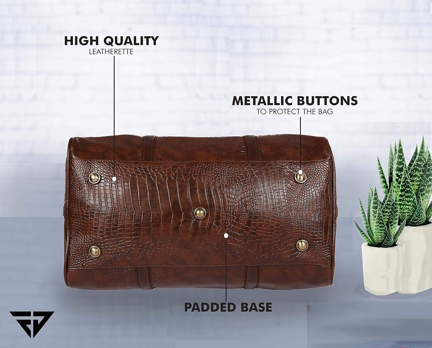 Image of FUR JADEN Textured Leatherette Weekender Stylish and Spacious Duffle Bag for Travel Duffel Without Wheels