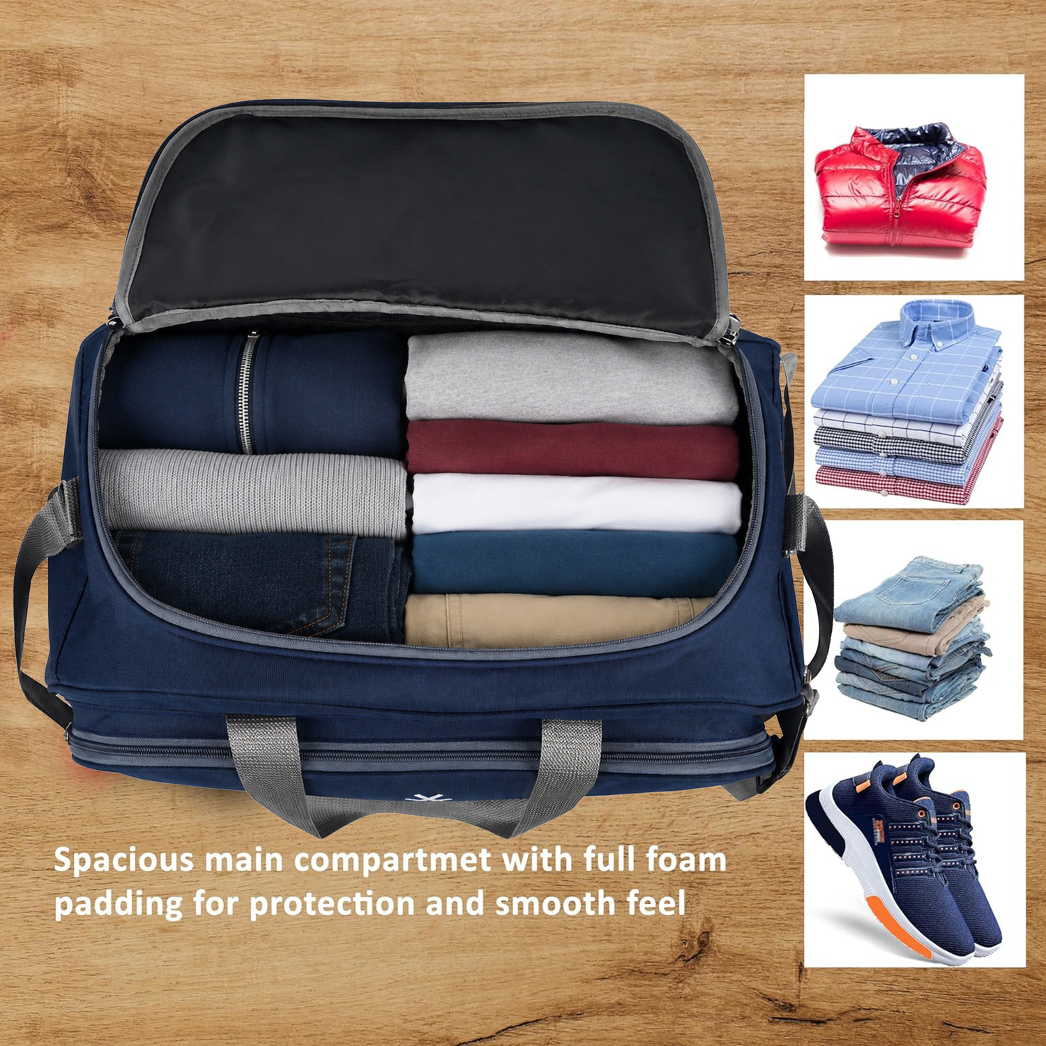 Image of WROGN (Expandable) 50L Strolley Duffel Bag With Wheels-20 Inch Regular Capacity Unisex Waterproof Duffel With Wheels (Strolley)
