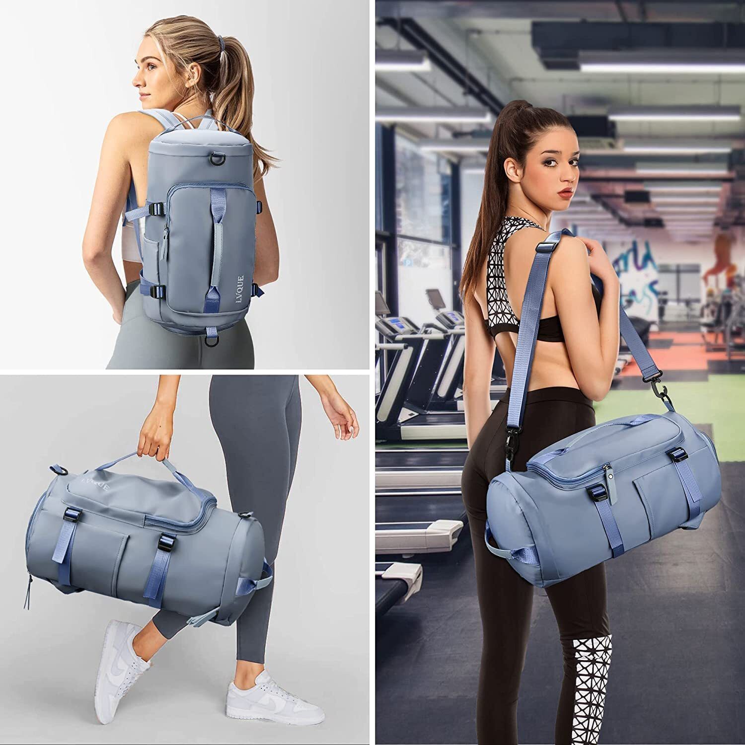 Image of WEIRVI Sports Gym Bag with Wet Pocket & Shoes Compartment Unisex Bag