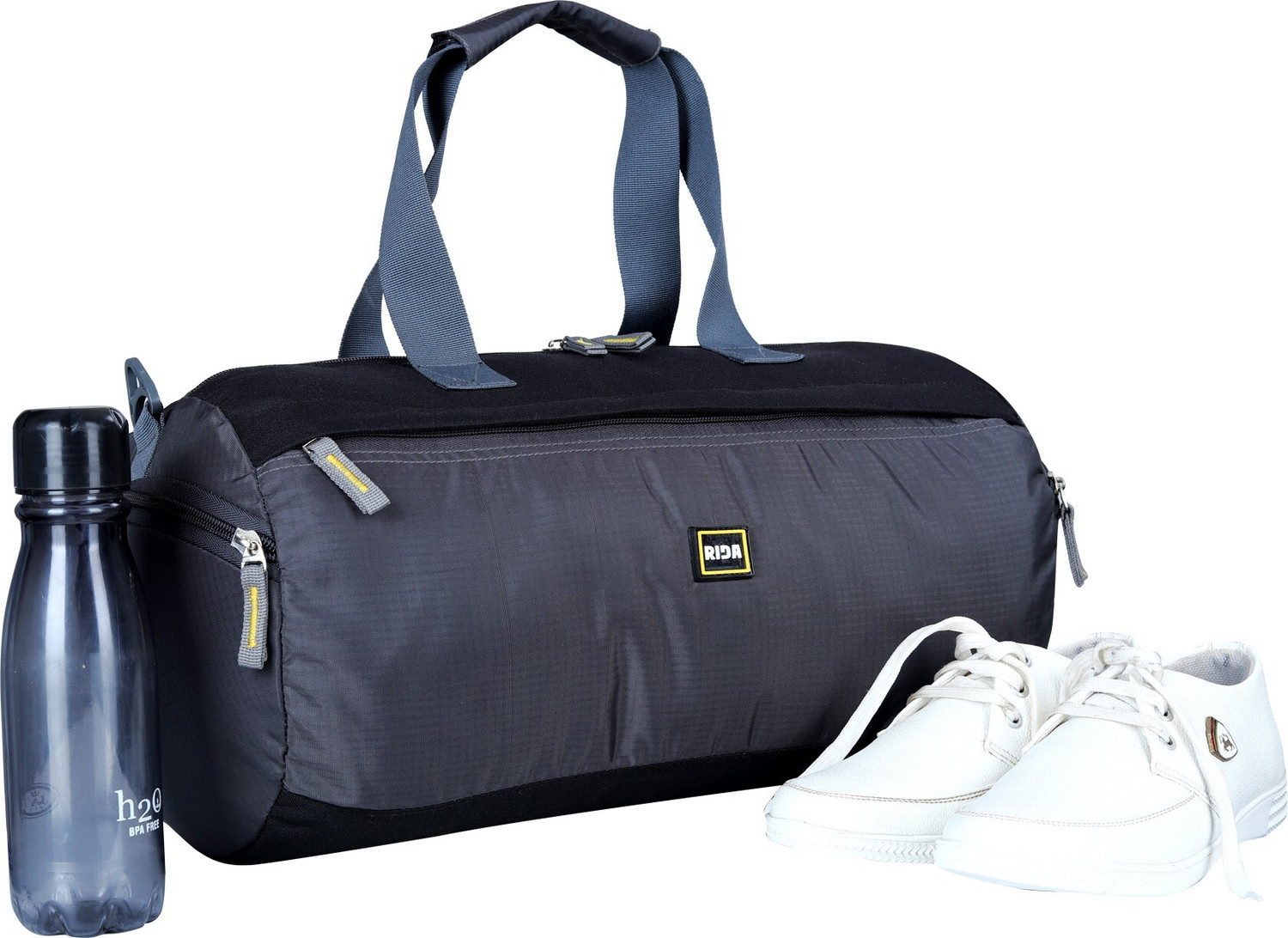 Image of RIDA Gym Duffle Bag Waterproof Large Sports Bags Travel Duffel Bags with Shoes Compartment Weekender Overnight Bag Men Women 40L Grey Duffel Without Wheels