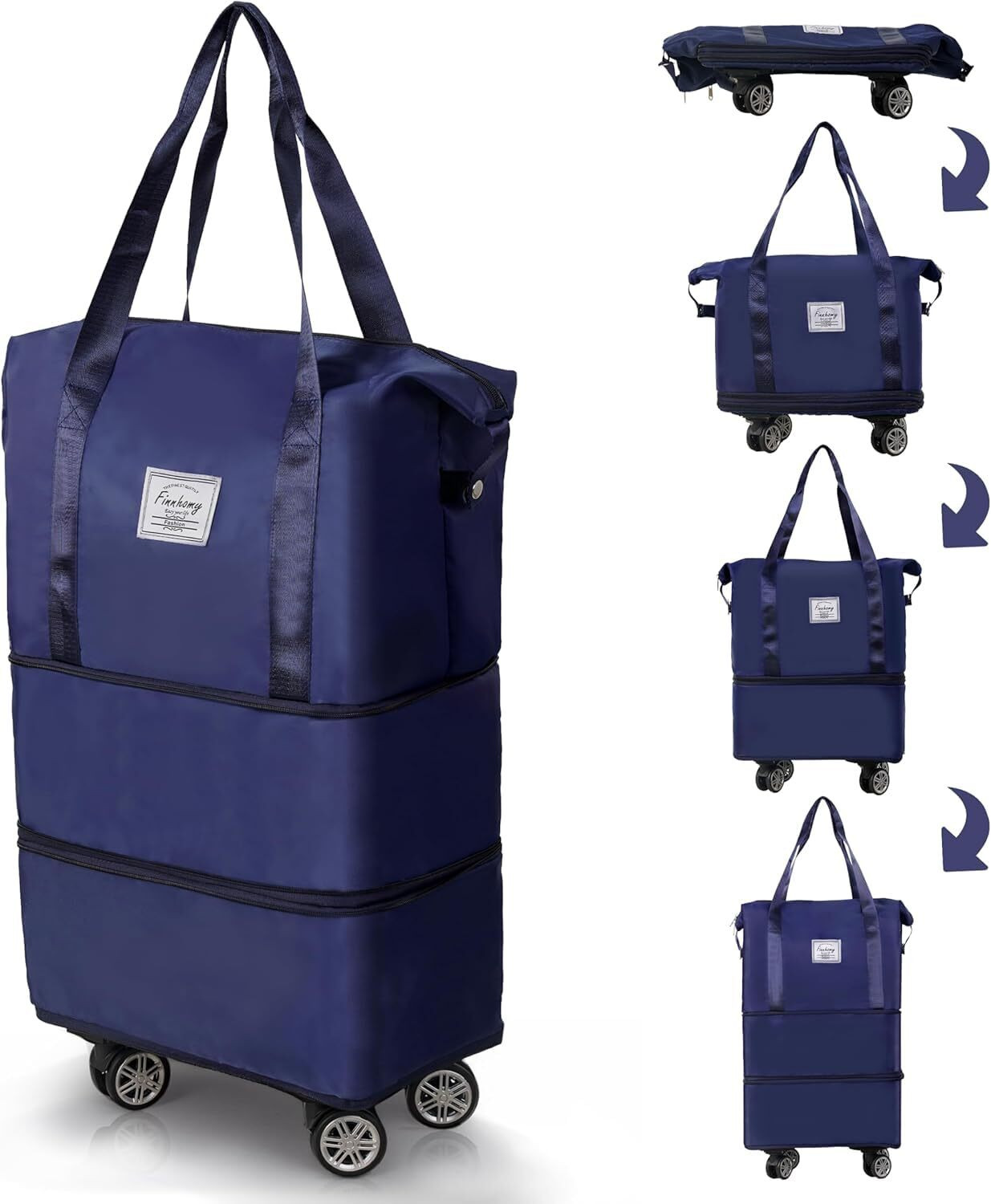 Image of MANIYA ENTERPRISE (Expandable) Rolling Duffle Bag with Wheels, Expandable Foldable Duffle Bag Duffel With Wheels (Strolley)