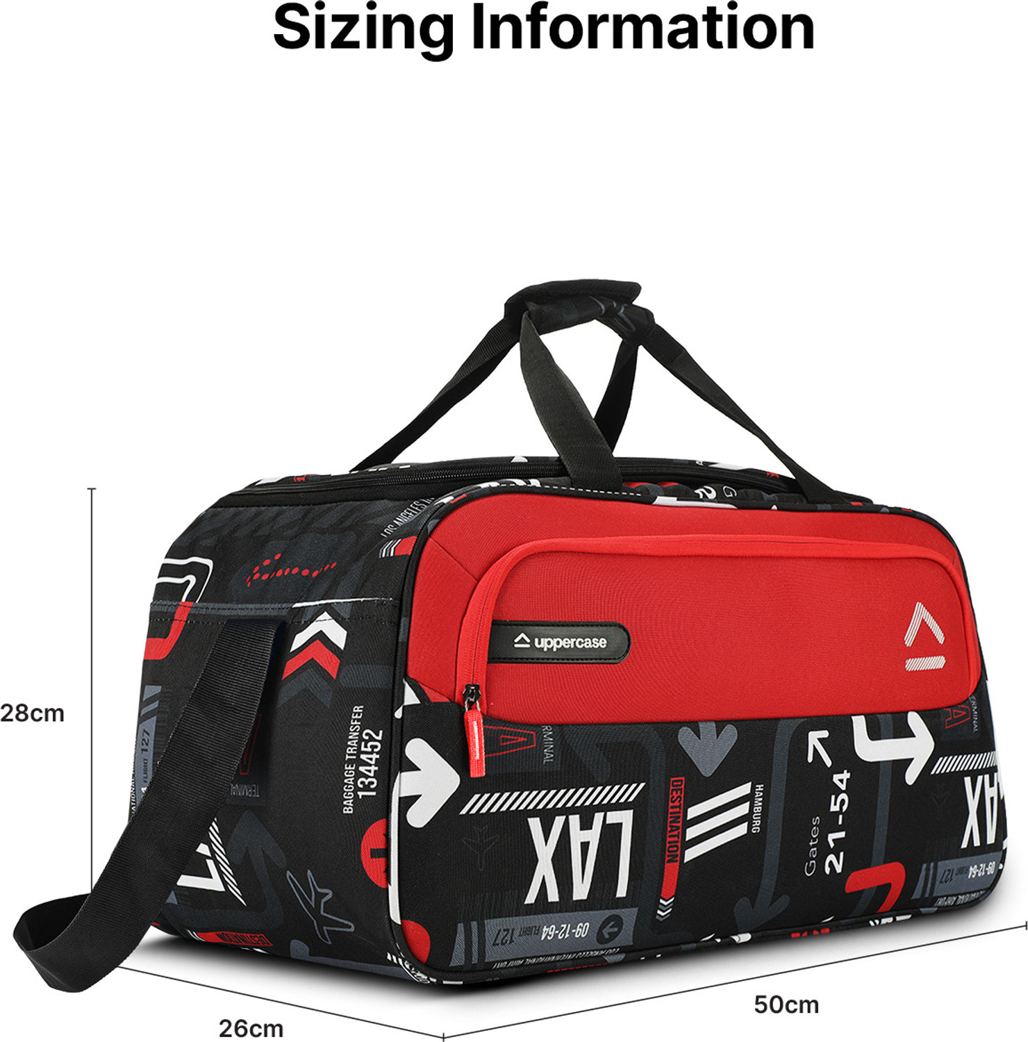 Image of Uppercase (Expandable) JFK 50cm Duffle Bag Red Duffel Without Wheels