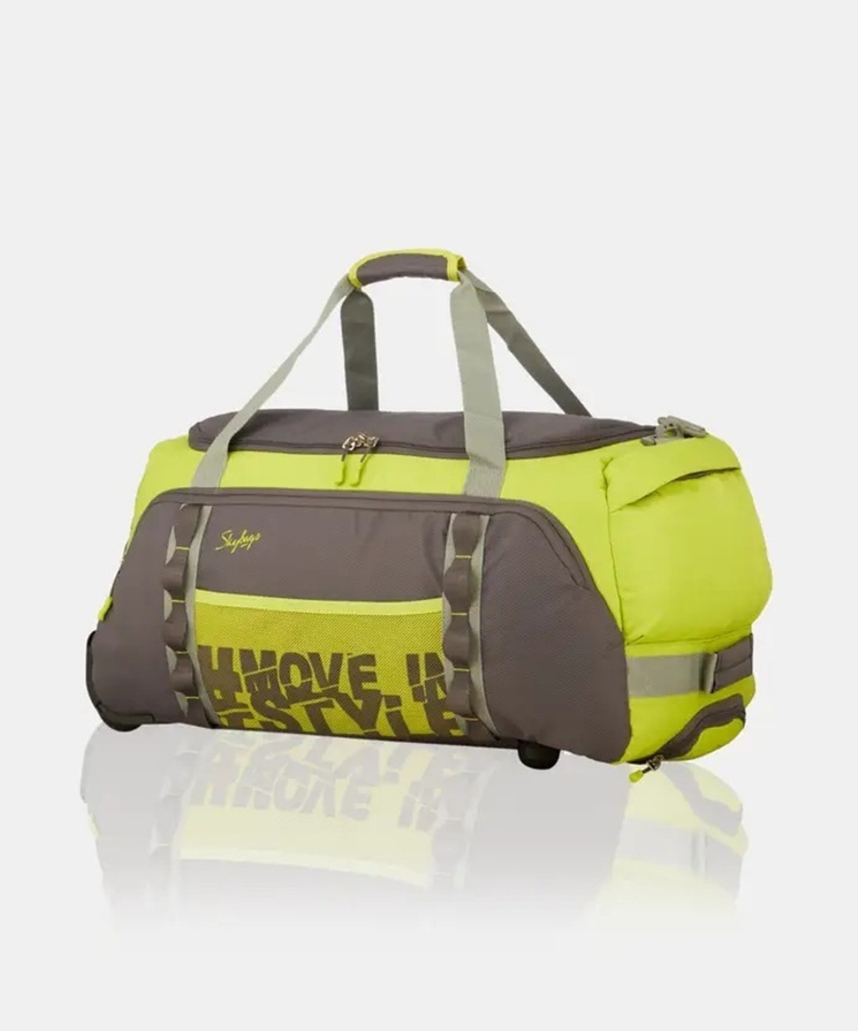 Image of SKYBAGS HUSTLE DFT 55 GREEN Duffel With Wheels (Strolley)