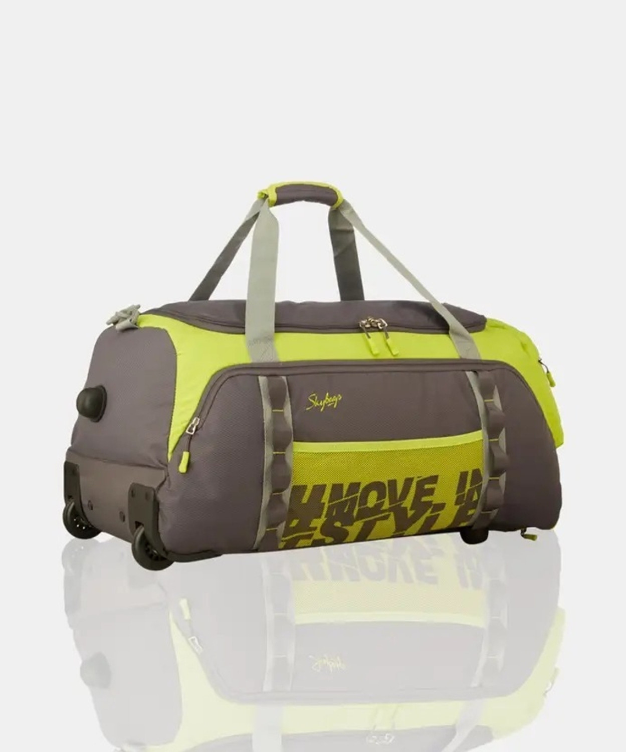 Image of SKYBAGS HUSTLE DFT 55 GREEN Duffel With Wheels (Strolley)