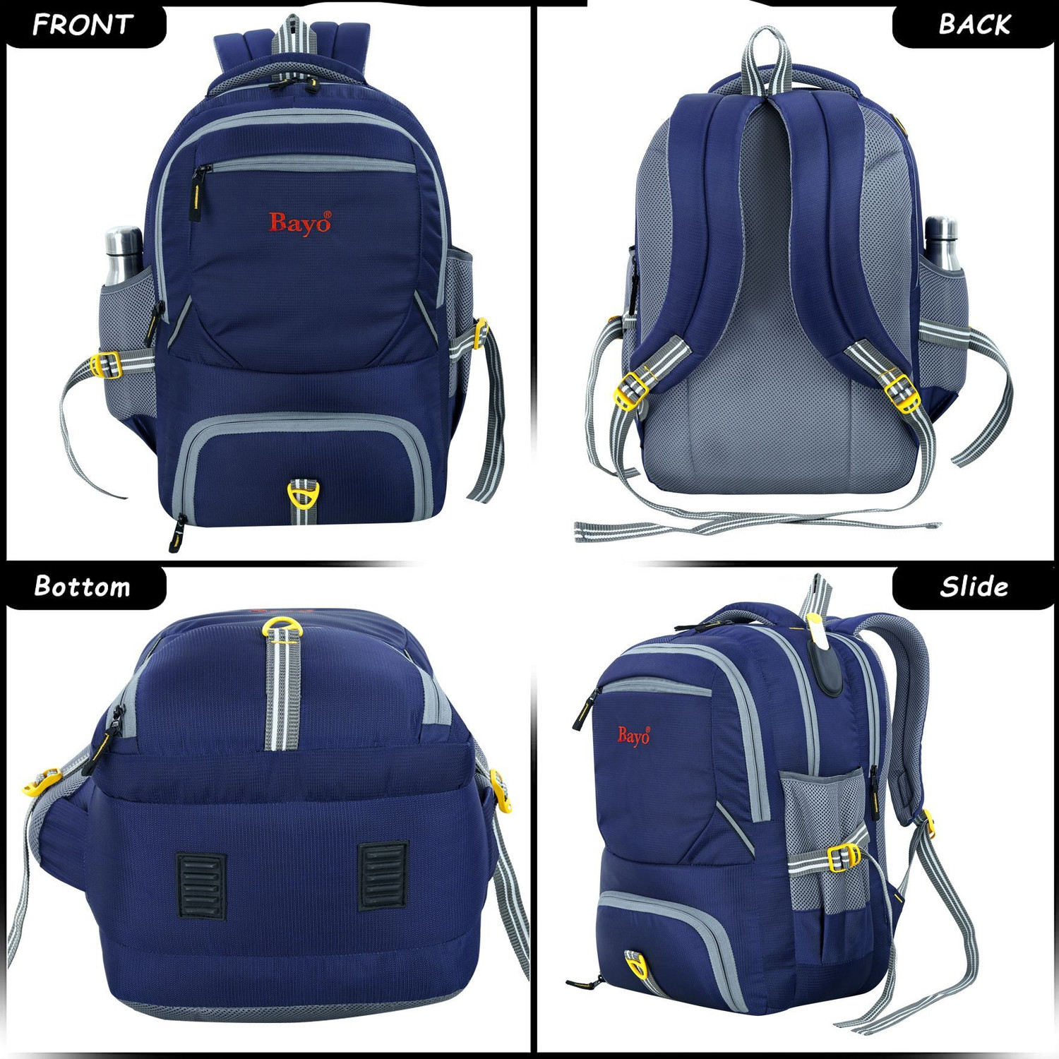 Image of Bayo Luggage Navy Blue Water Resistance School Collage Office picnic& Travel Backpack Duffel Without Wheels