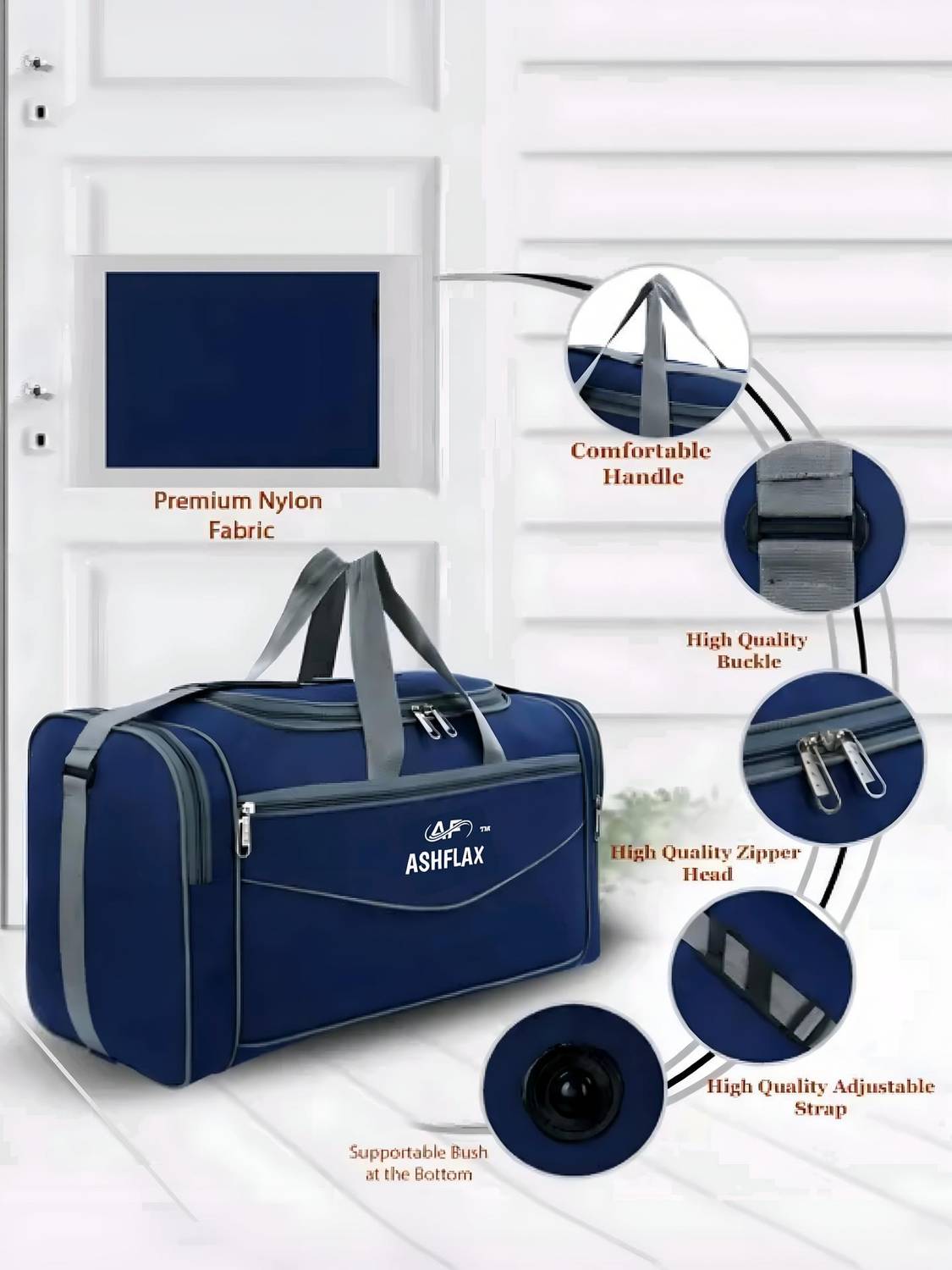 ASHFLAX Laggage Bag Daffal Bag Travel Bag with two Wheels for Men & Women Duffel Without Wheels