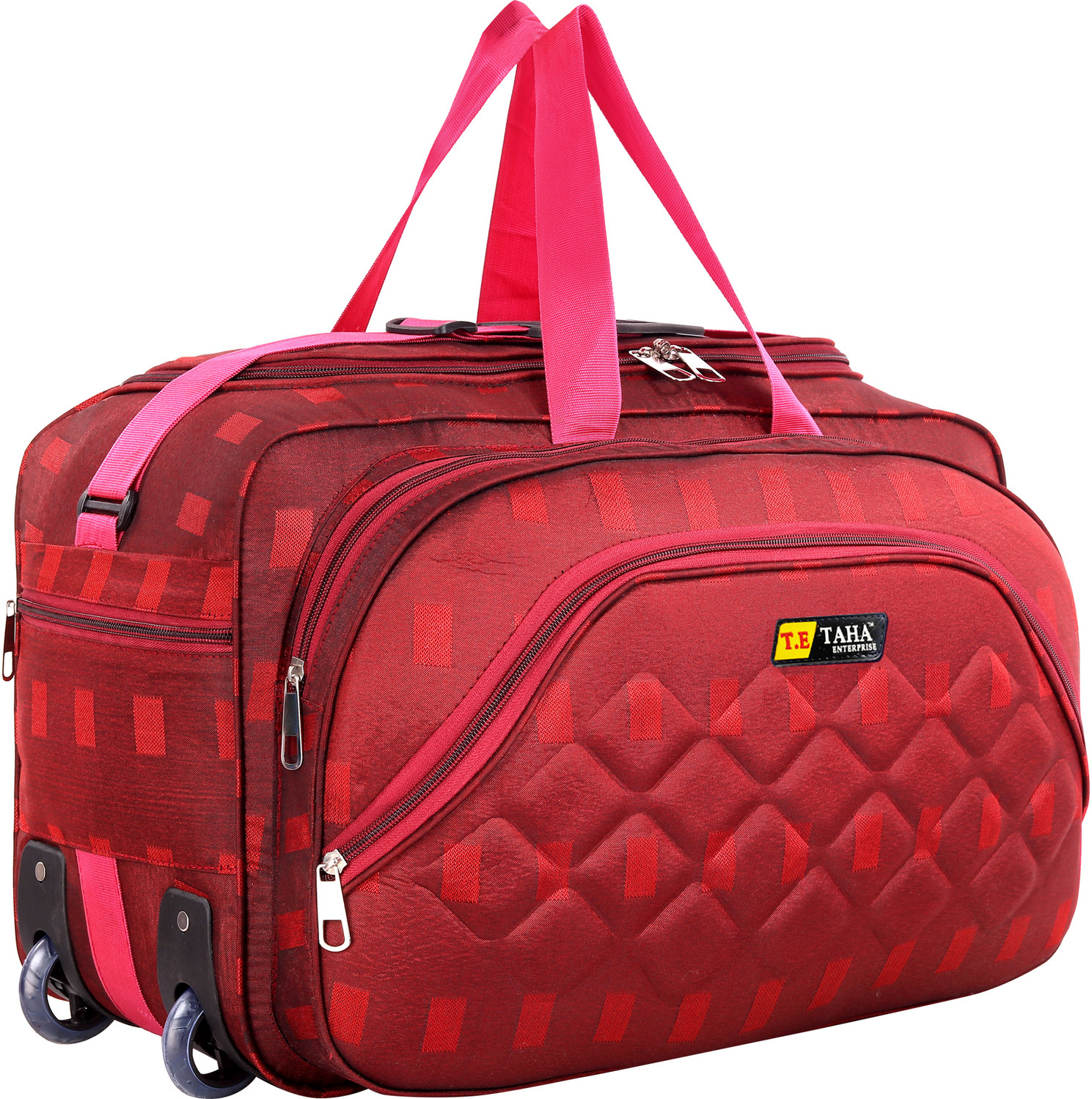 Image of TAHAFASHION (Expandable) Duffle bags luggage bag for men & women with 2 wheels trolley cabin travel bag Duffel With Wheels (Strolley)