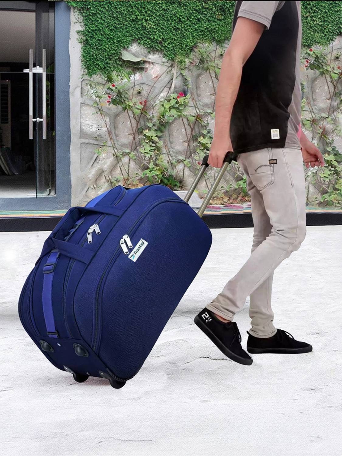 Frontsy (Expandable) 24 inch Travel Trolley Bag Luggage Cabin Waterproof Duffel With Wheels (Strolley)