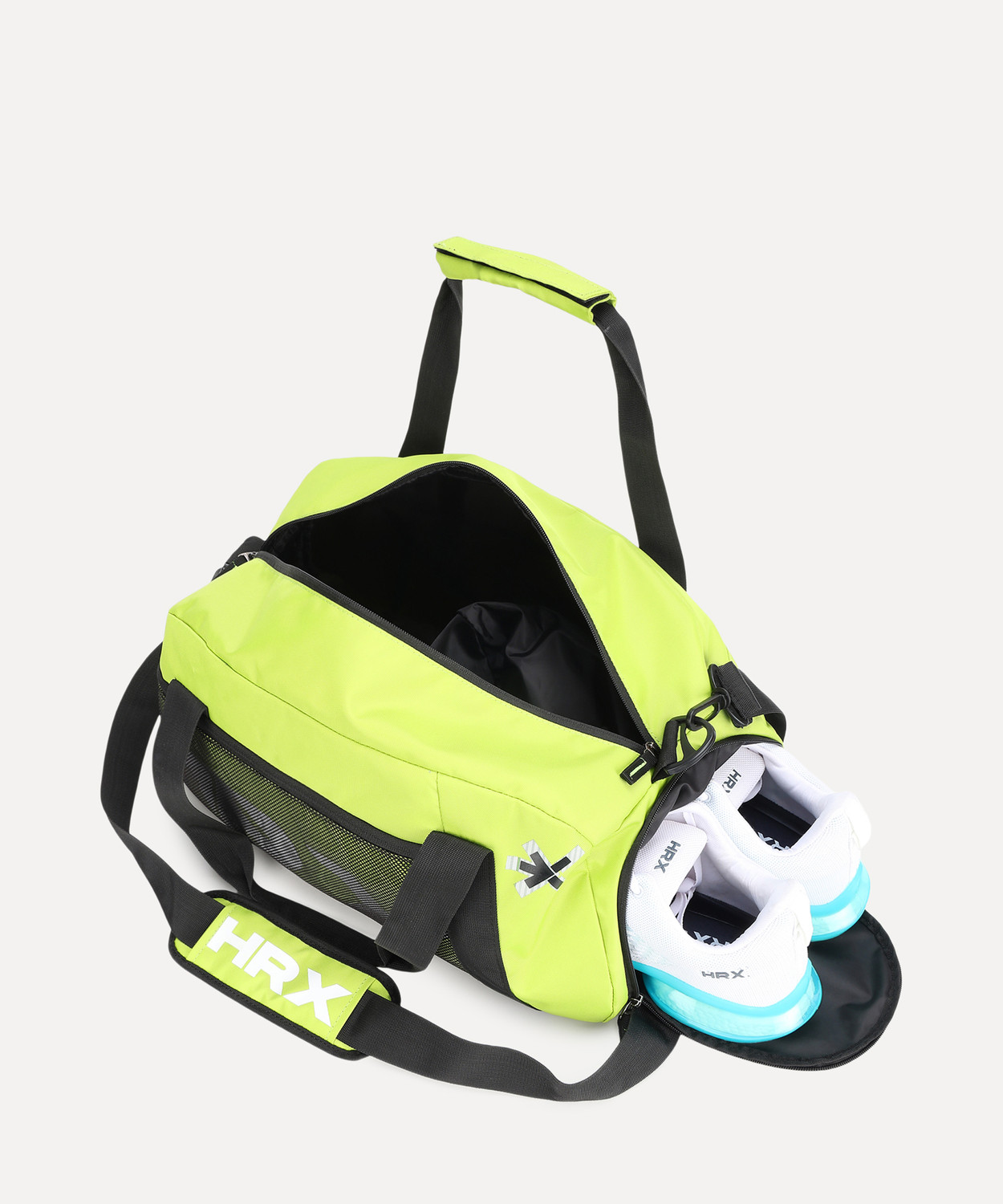 Image of HRX by Hrithik Roshan Unisex Gym Duffle Bag With Shoe Compartment & Slot For Yoga Mat Gym Duffel Bag